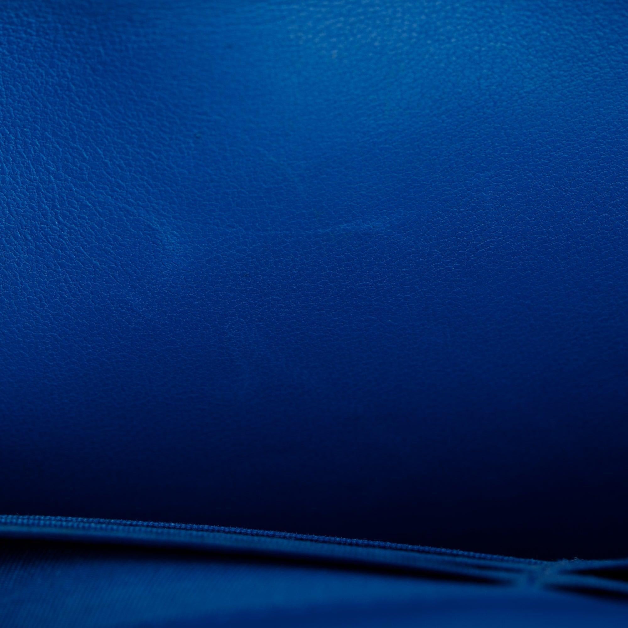 Chanel Blue Lambskin Leather Boy Wallet on Chain