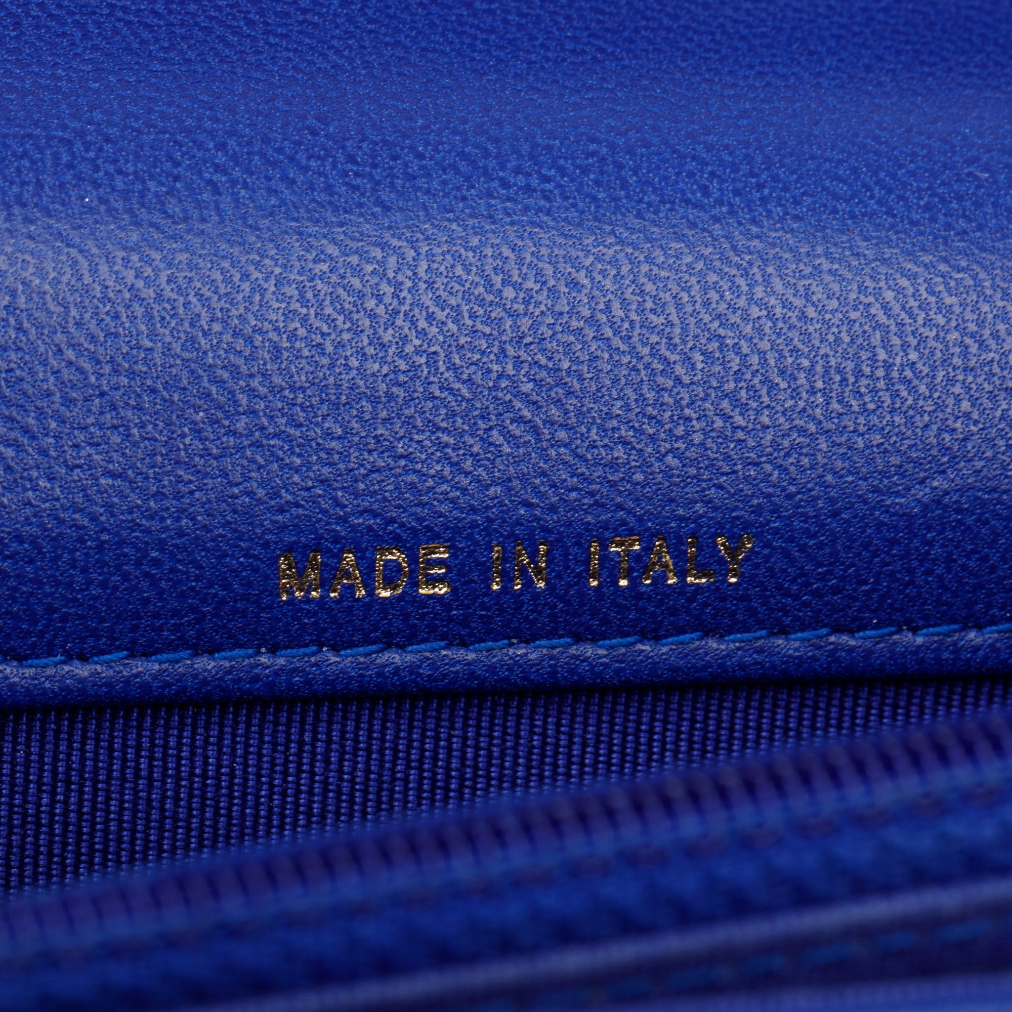 Chanel Blue Lambskin Quilted Square Wallet on Chain w/ Box & Authenticity Card