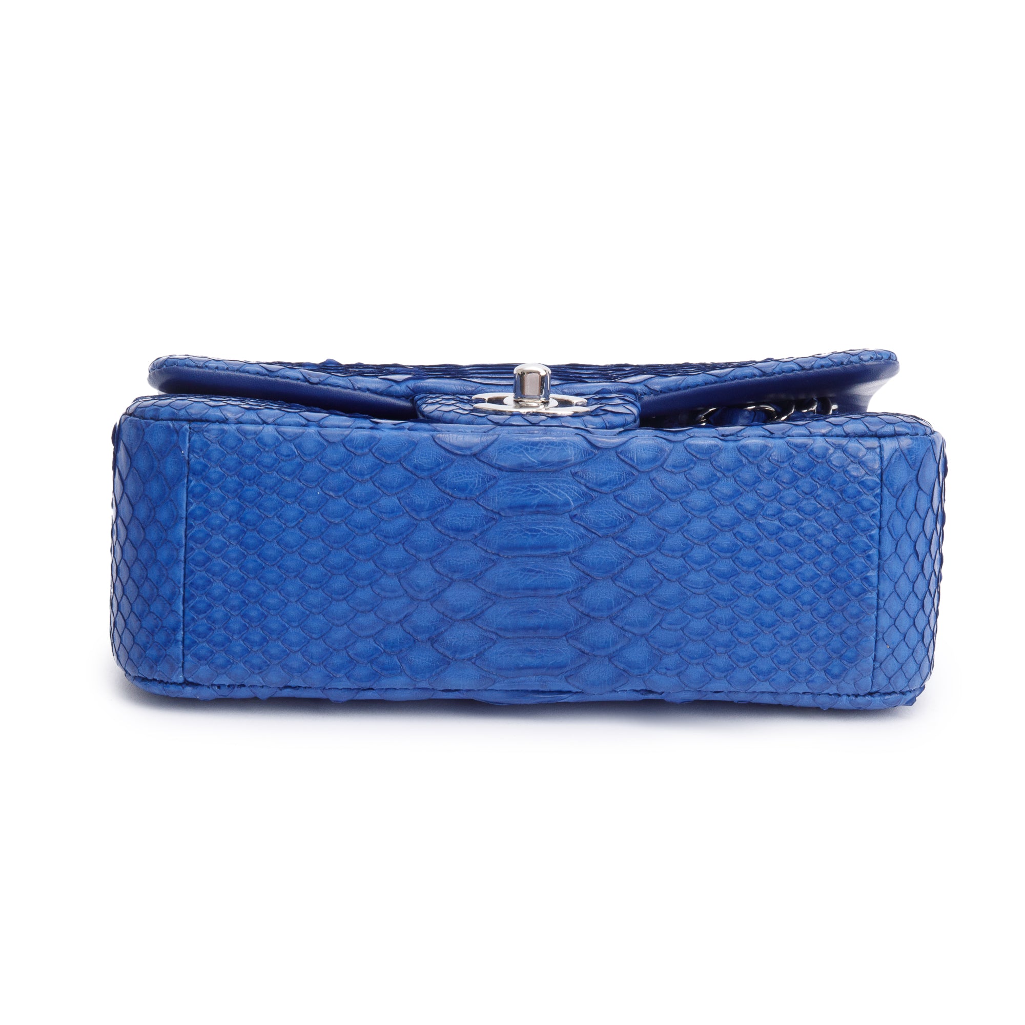 Chanel Blue Python Classic Mini Rectangular Flap Bag w/ Box & Authenticity Card