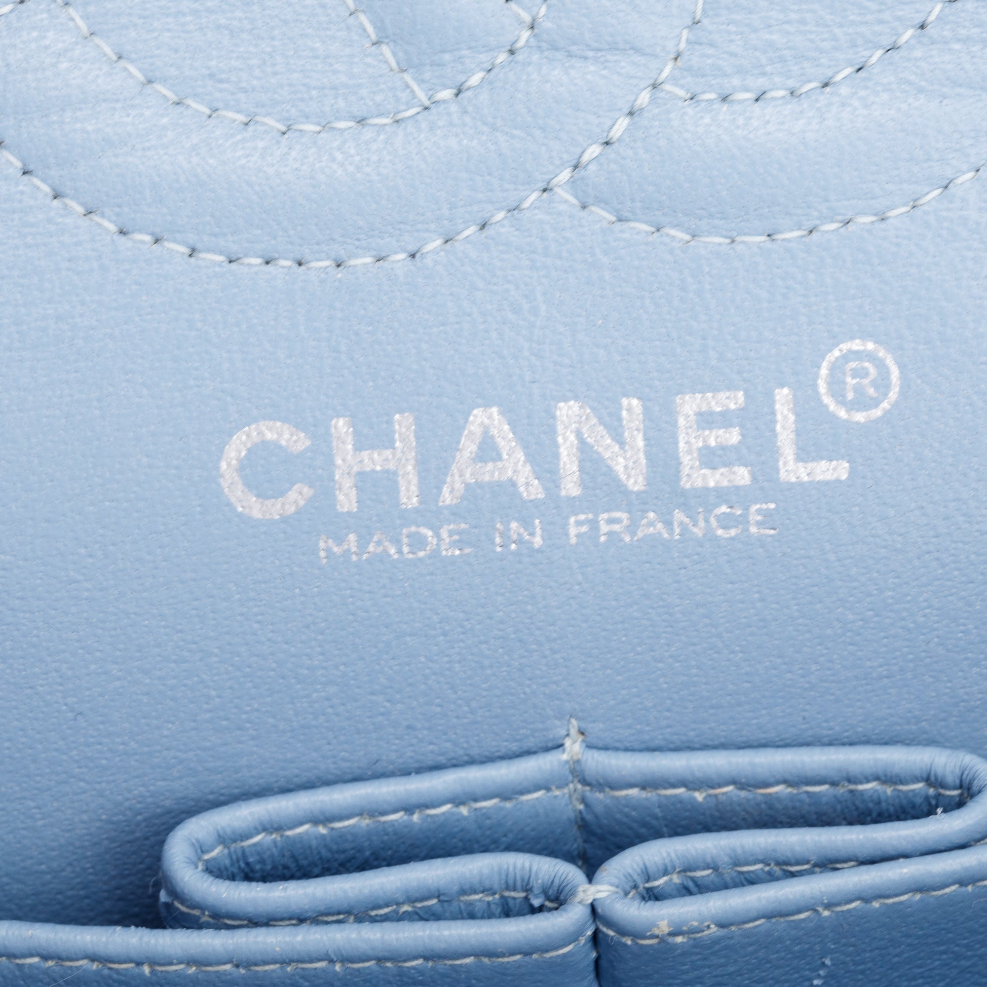 Chanel Blue Quilted Jersey Small Double Flap Bag