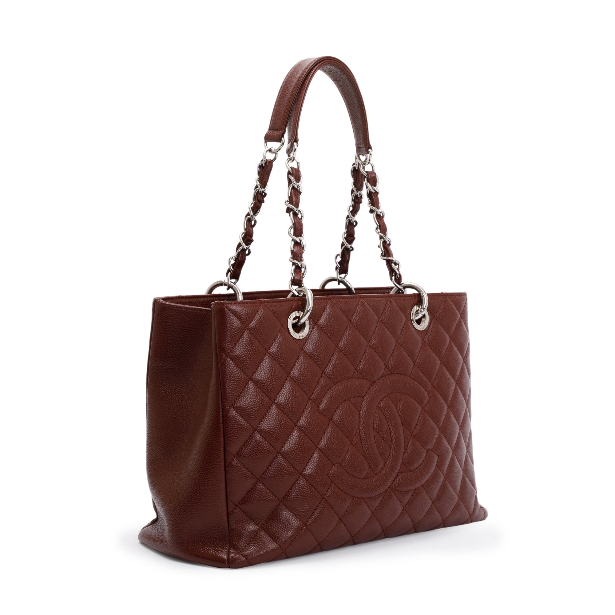 Chanel Burgundy Caviar Leather Grand Shopping Tote (GST)