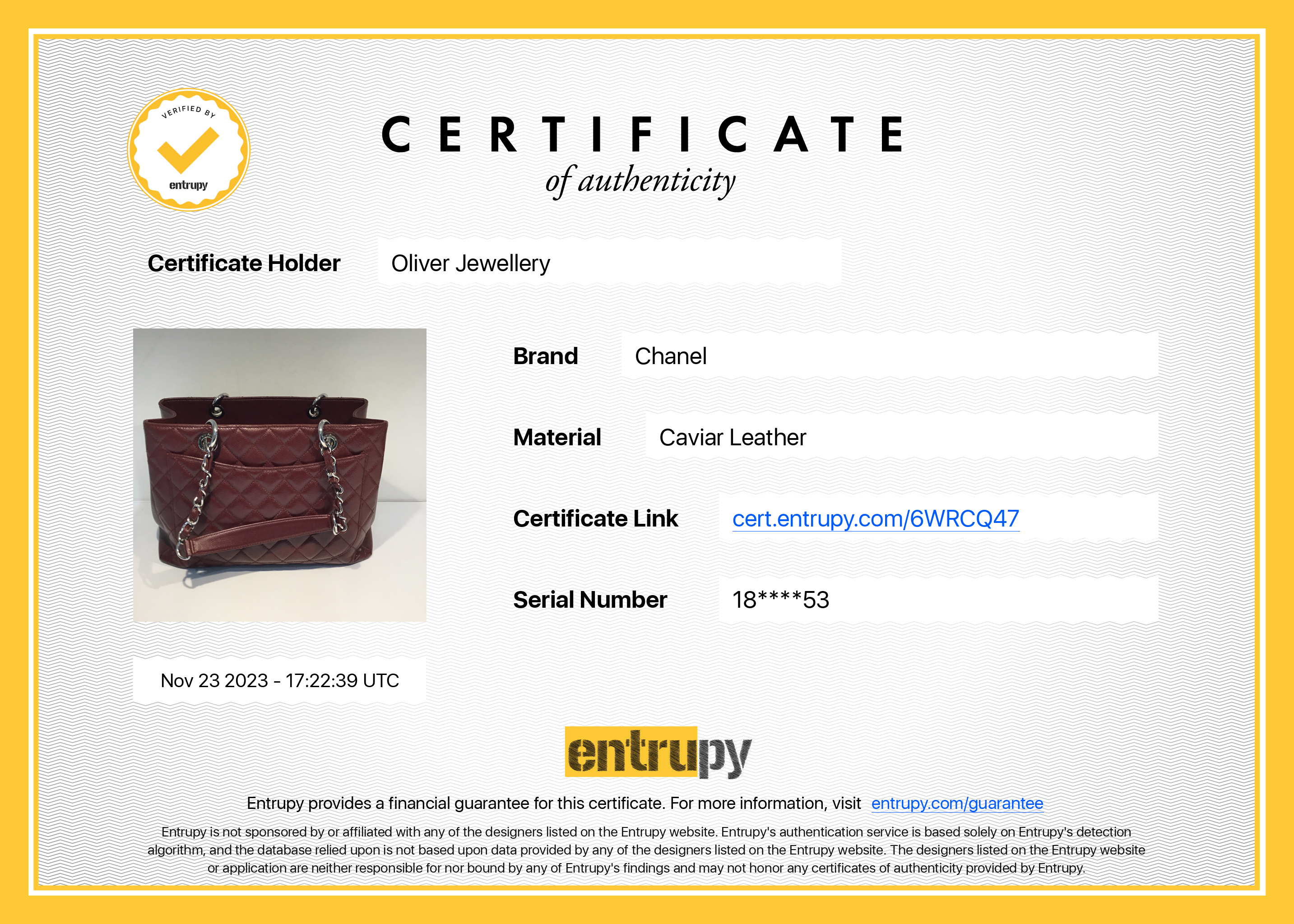 Chanel Burgundy Caviar Leather Grand Shopping Tote (GST)