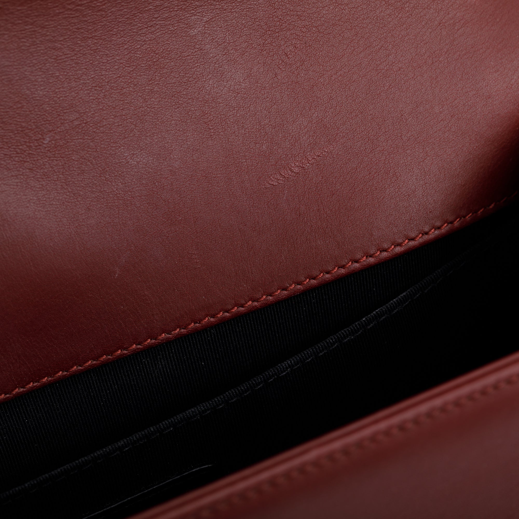 Chanel Burgundy Chevron Leather Medium Mix Boy Bag w/ Box, Receipt & Authenticity Card