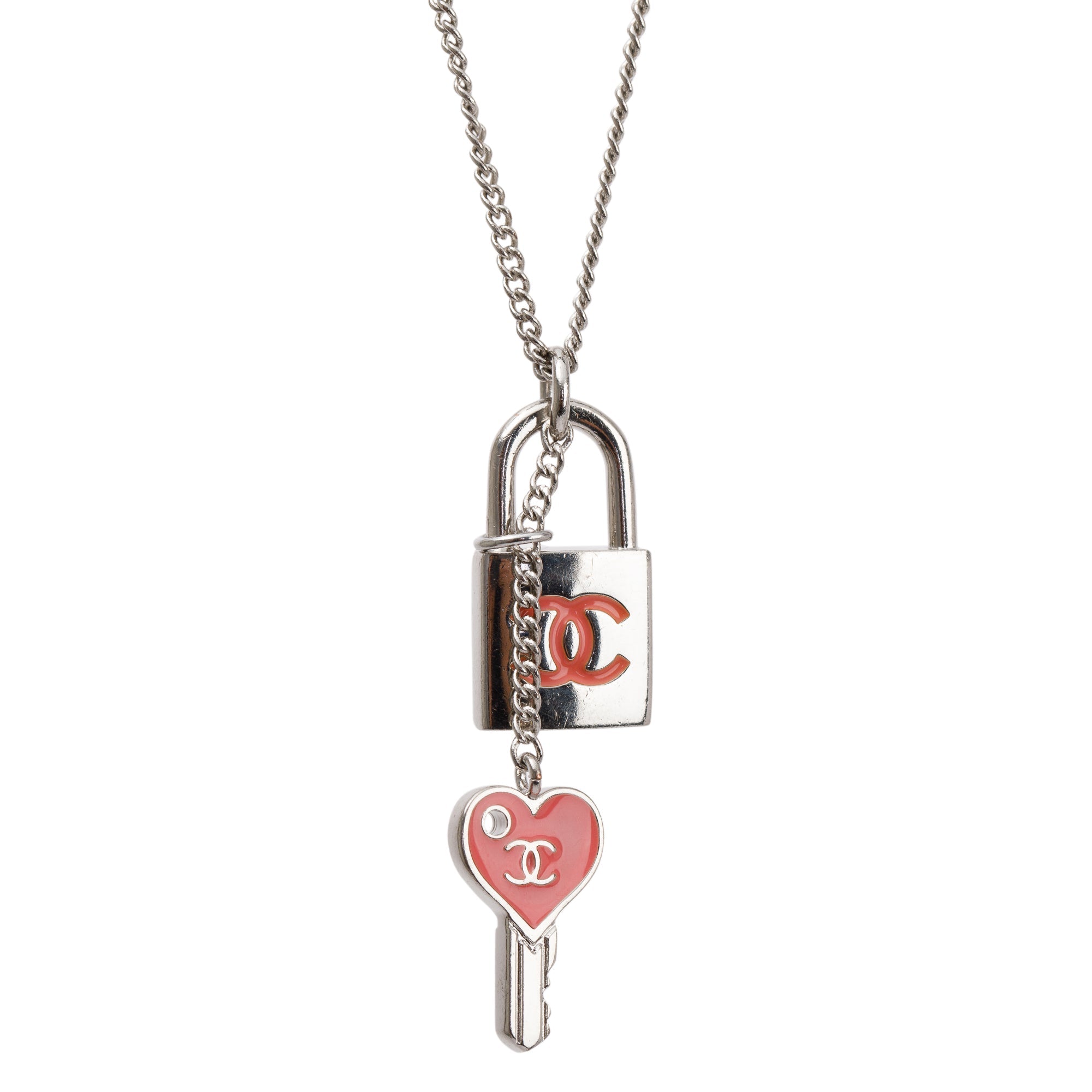 Chanel CC Padlock & Key Pendant Necklace