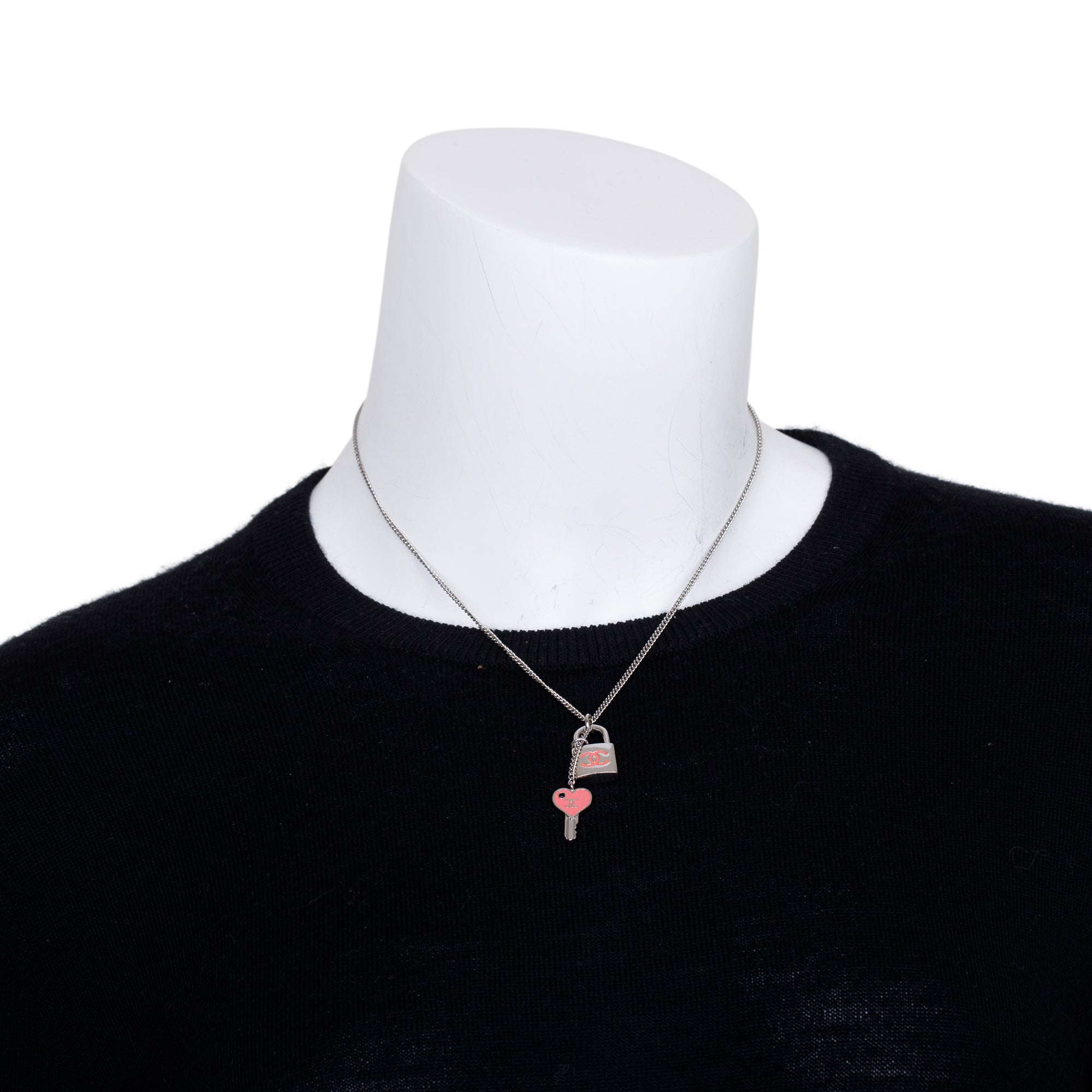 Chanel CC Padlock & Key Pendant Necklace