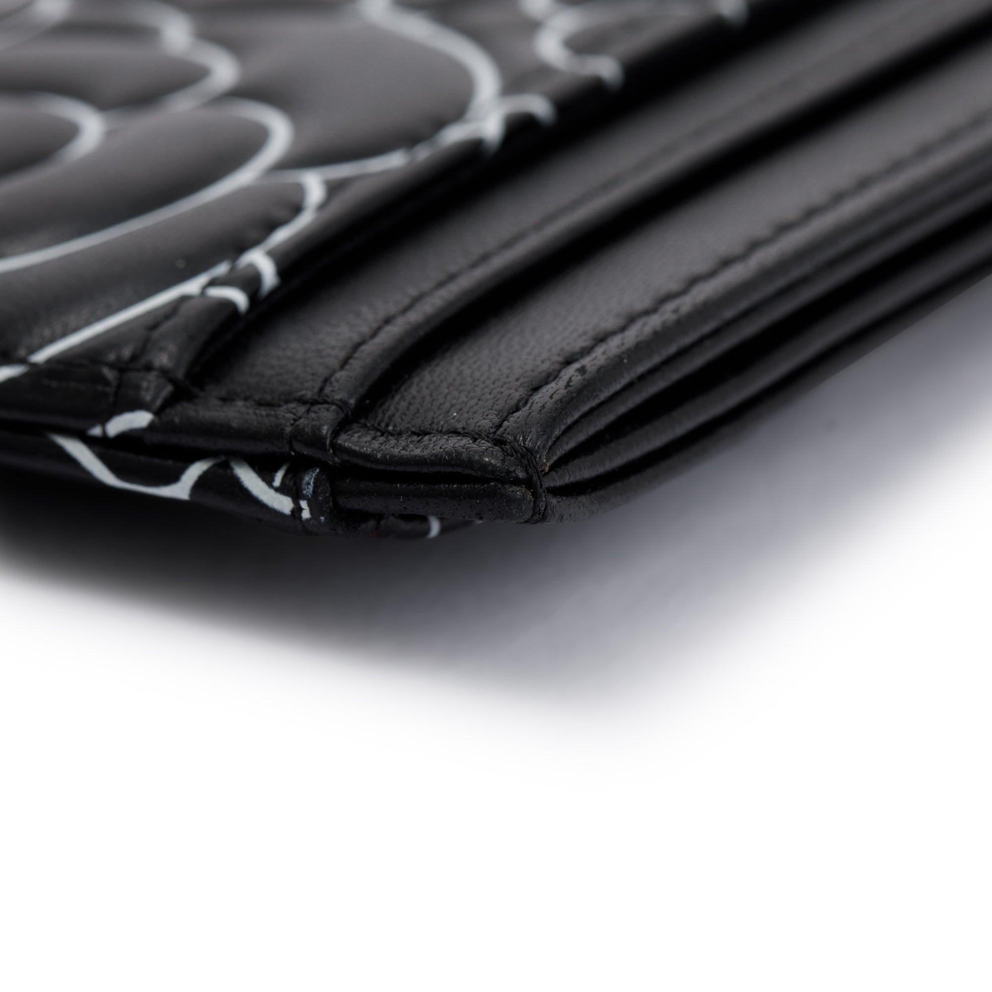 Chanel Camellia Embossed Lambskin Card Holder w/ Box