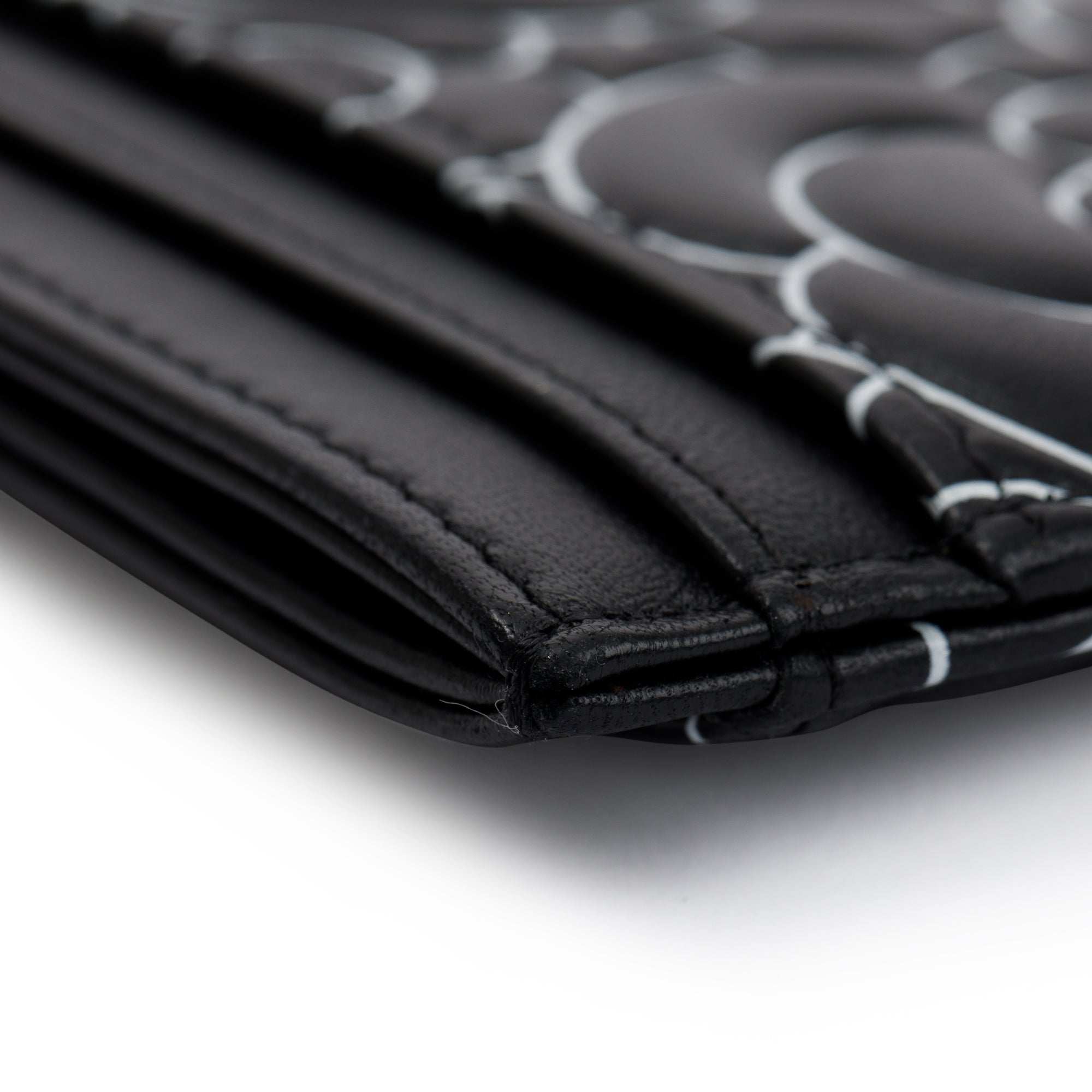 Chanel Camellia Embossed Lambskin Card Holder w/ Box