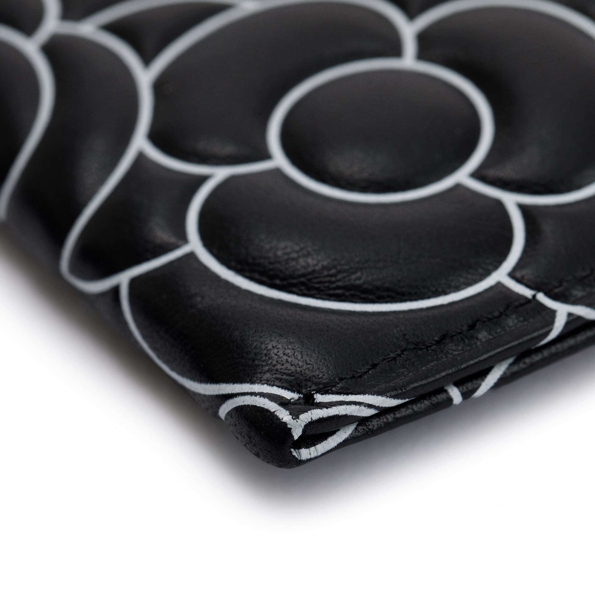 Chanel Camellia Embossed Lambskin Card Holder w/ Box