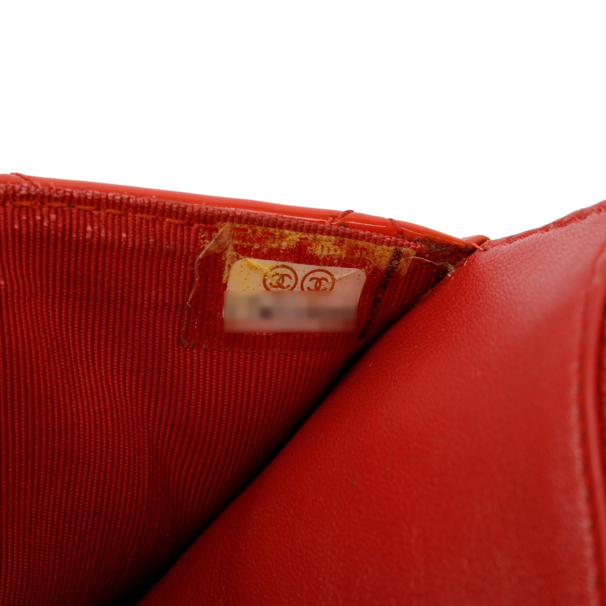 Chanel Coral Patent Leather Classic Wallet on Chain