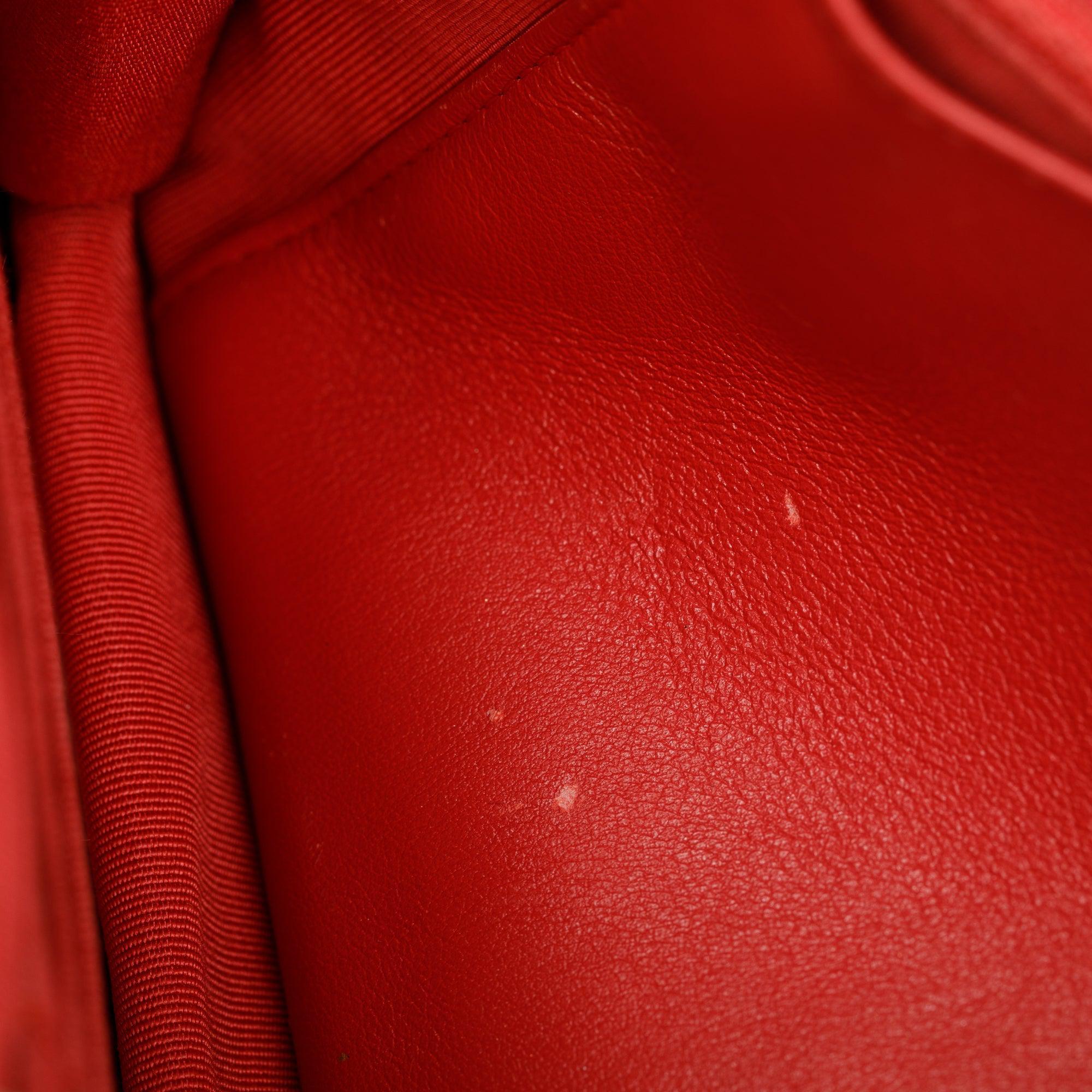 Chanel Coral Patent Leather Classic Wallet on Chain