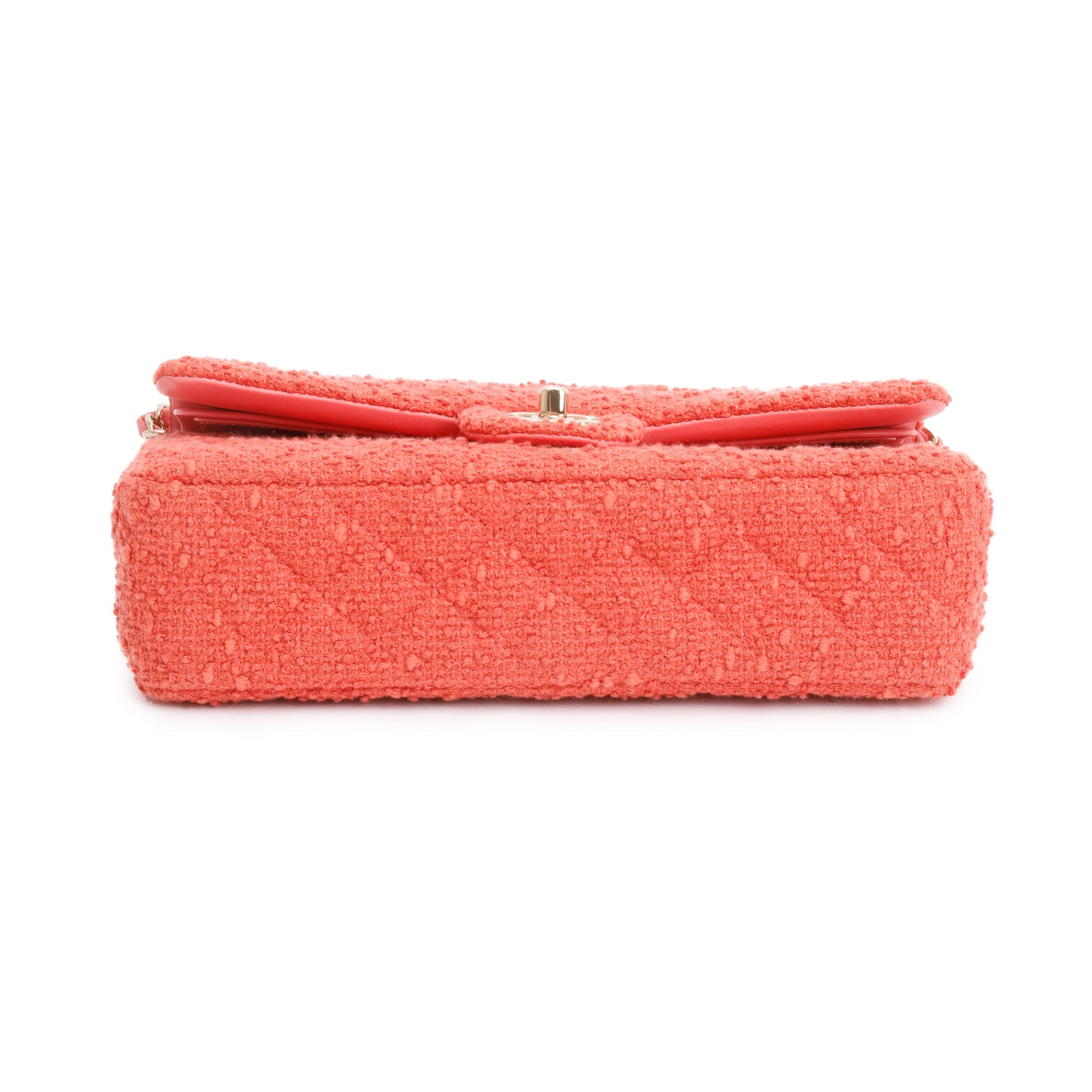 Chanel Coral Tweed Classic Medium Double Flap Bag