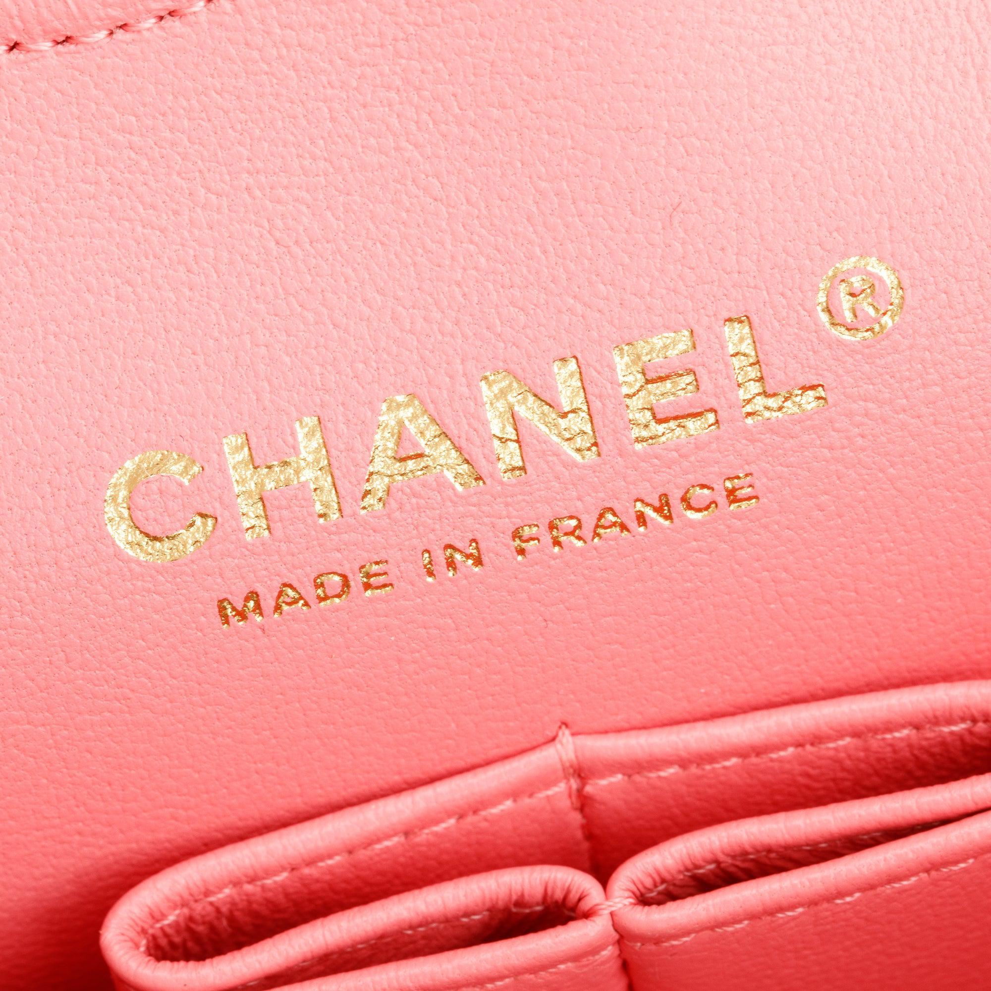 Chanel Coral Tweed Classic Medium Double Flap Bag