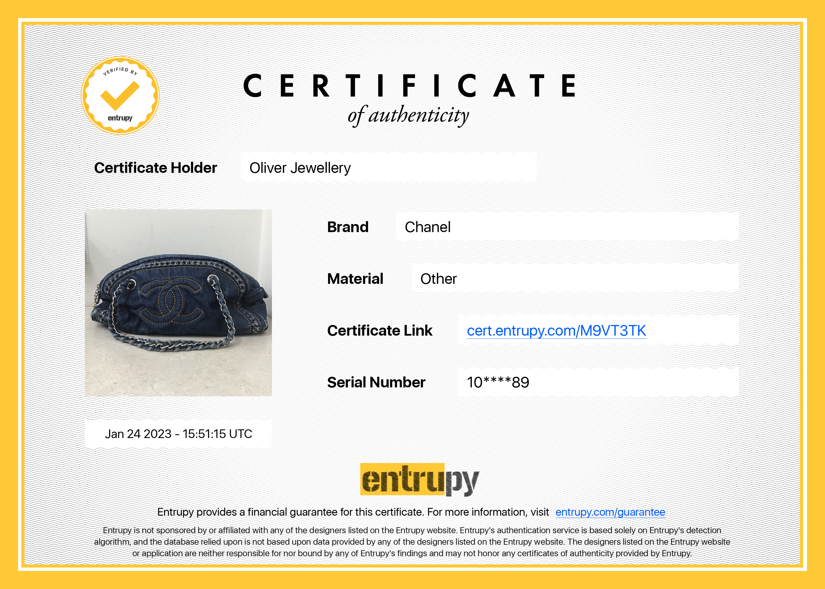 Chanel Denim Luxe Ligne Bowler Bag w/ Authenticity Card – OLIVER'S