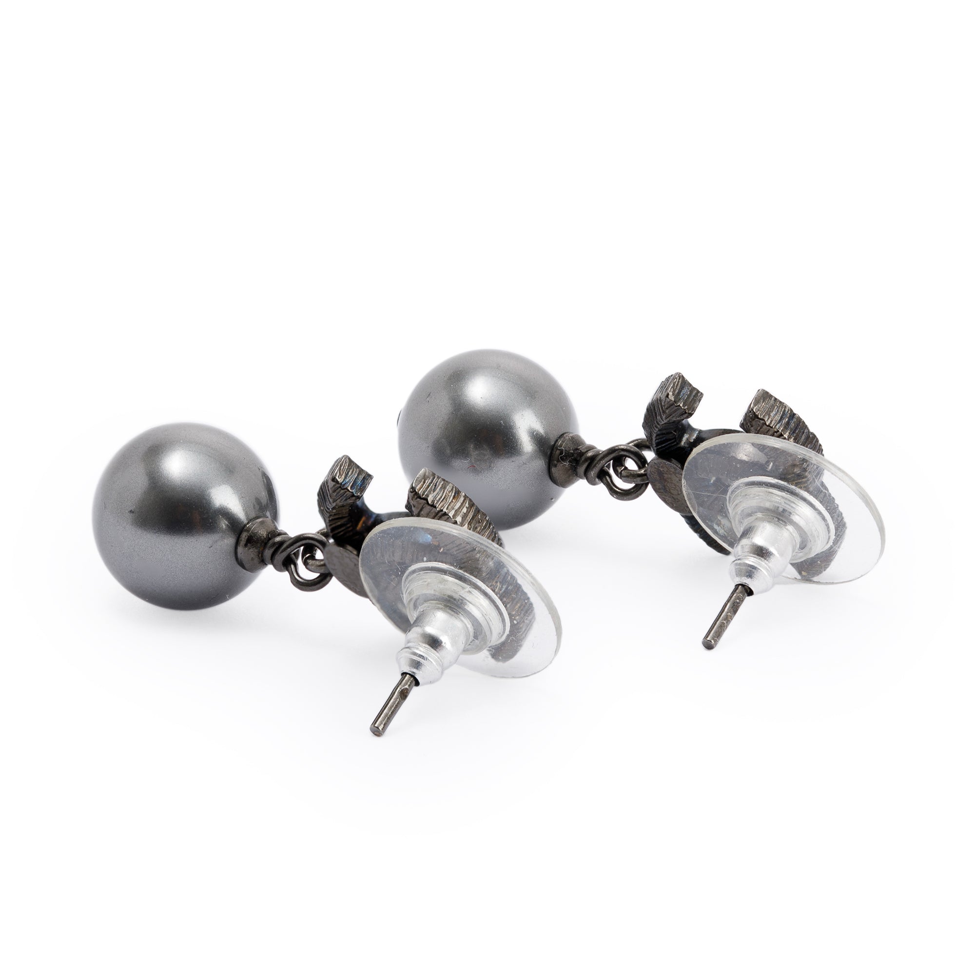 Chanel Faux Pearl & Strass CC Drop Earrings