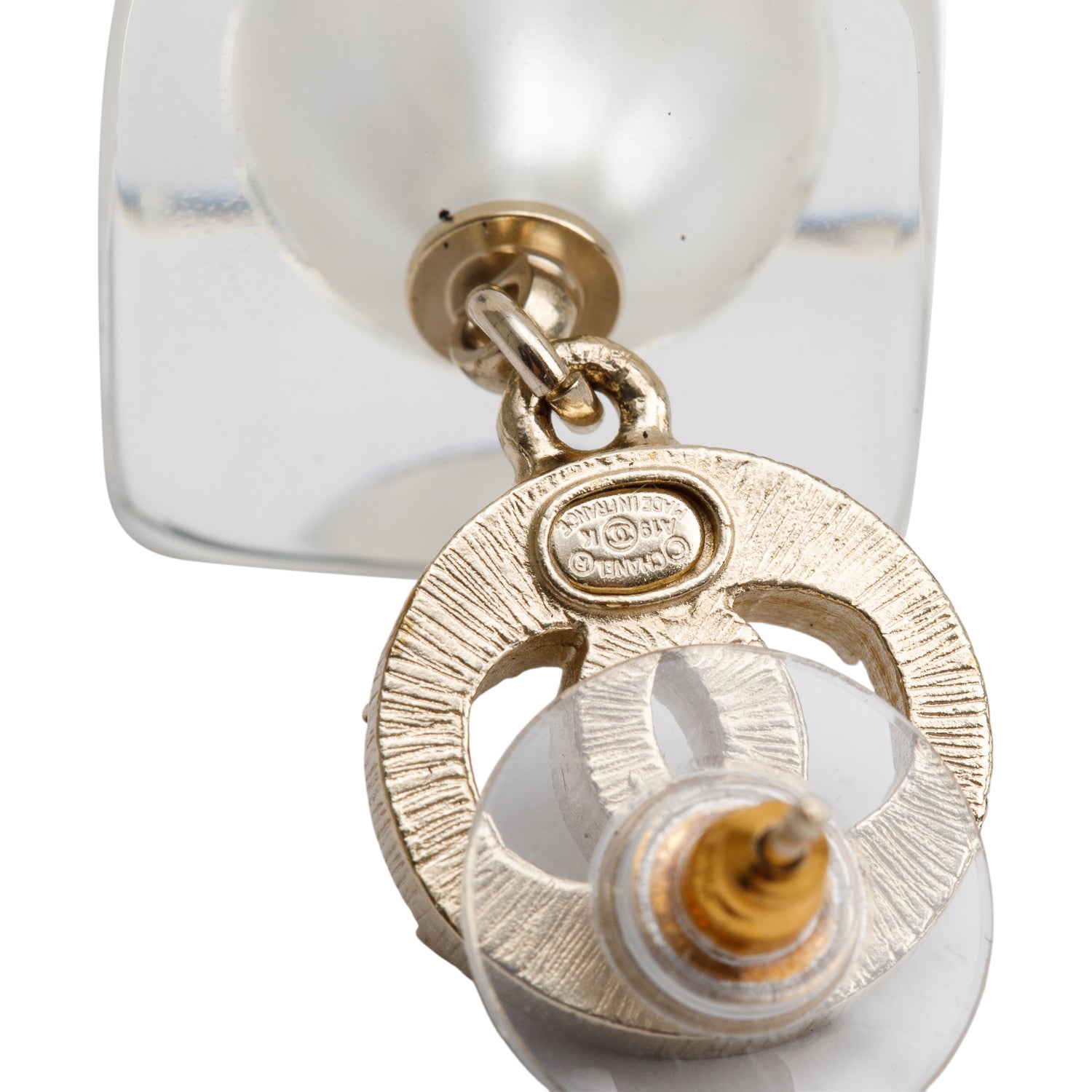 Chanel Faux Pearl & Strass CC Drop Earrings w/ Box