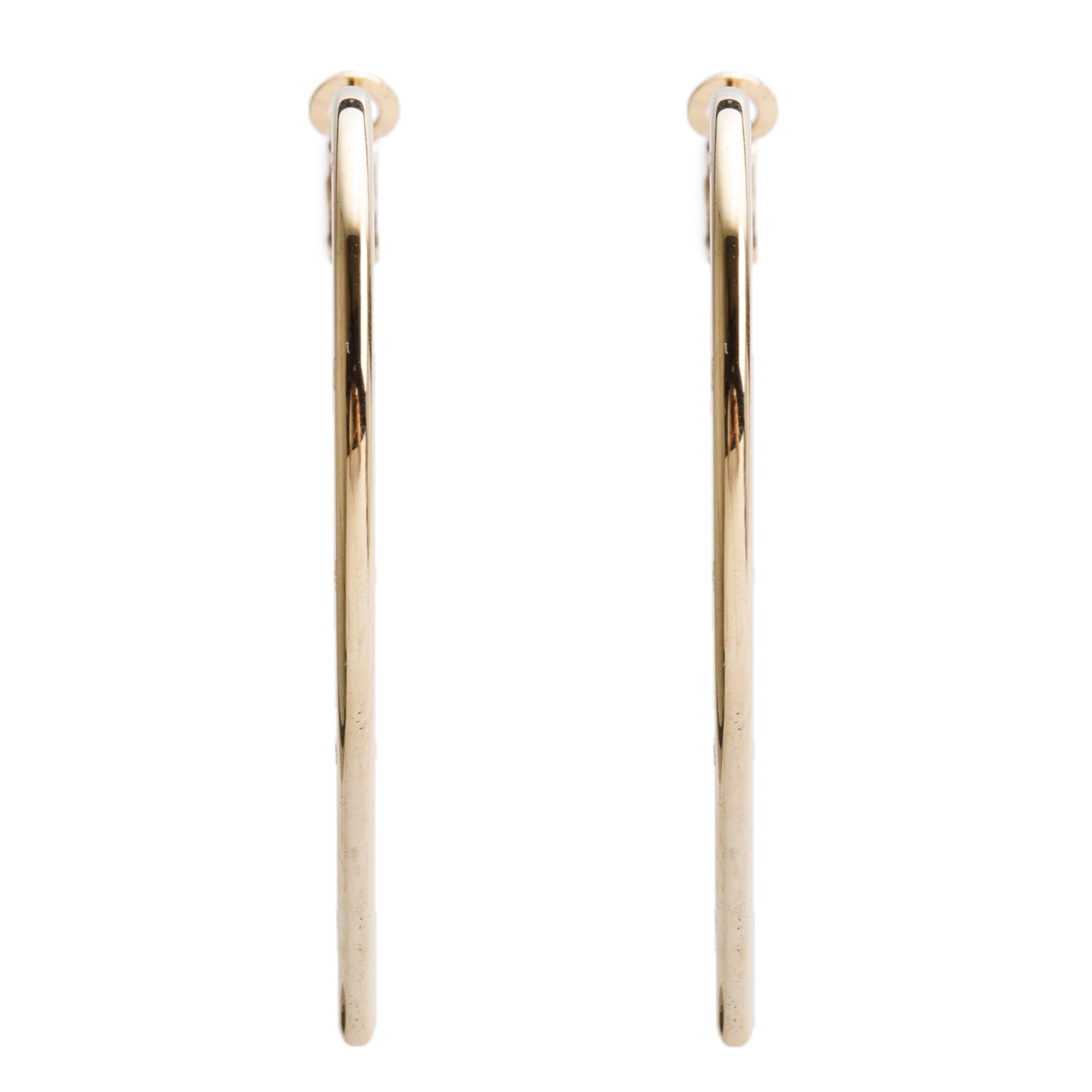 Chanel Gold Plated CC Heart Hoop Earrings