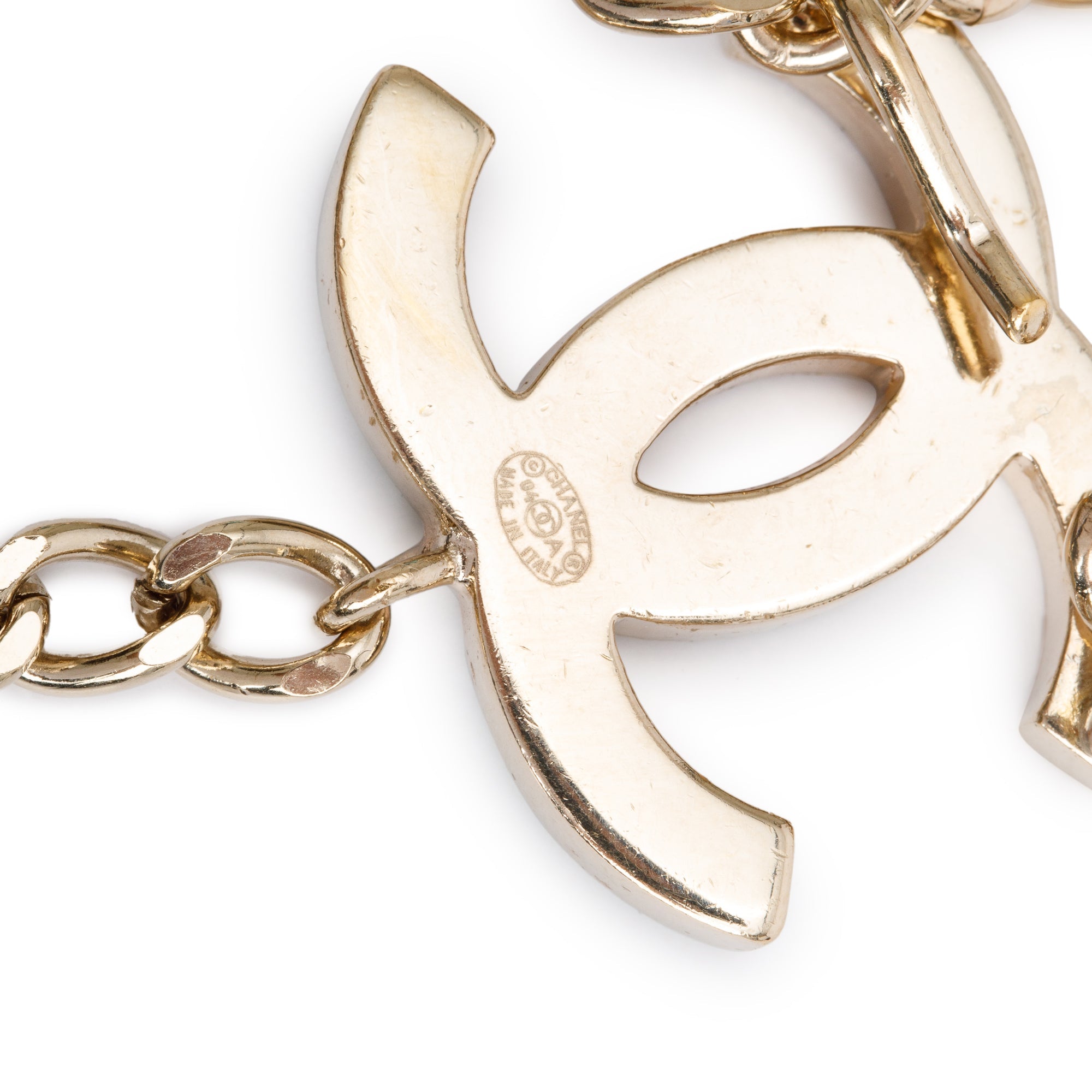 Chanel Gold Plated Enamel CC Logo Waist Belt