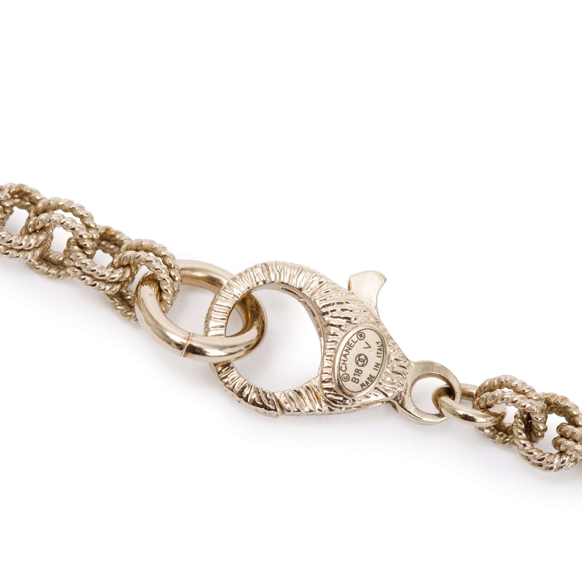Chanel Gold Plated Faux Pearl CC Long Necklace w/ Box