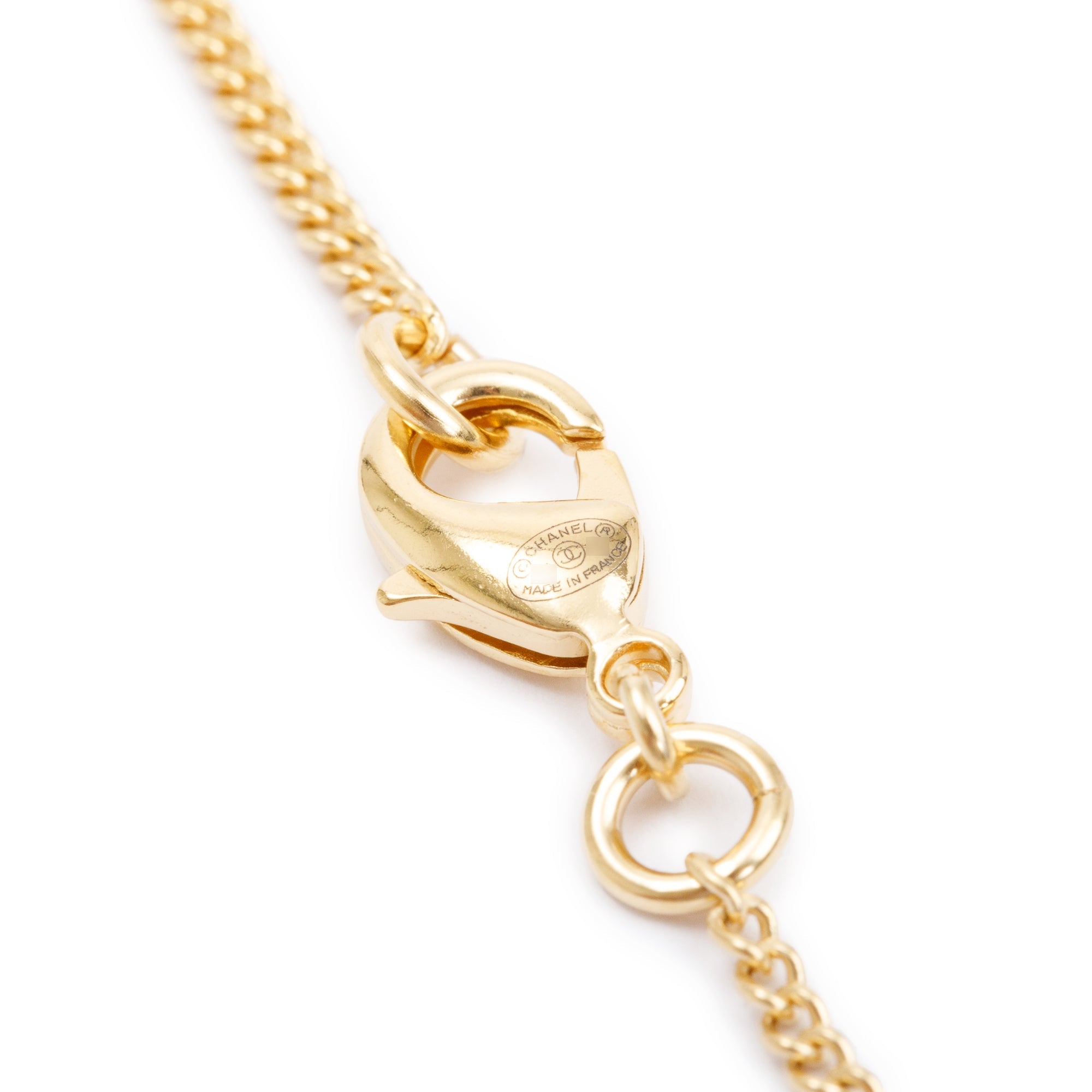 Chanel Gold-Plated Metal CC Pendant Necklace