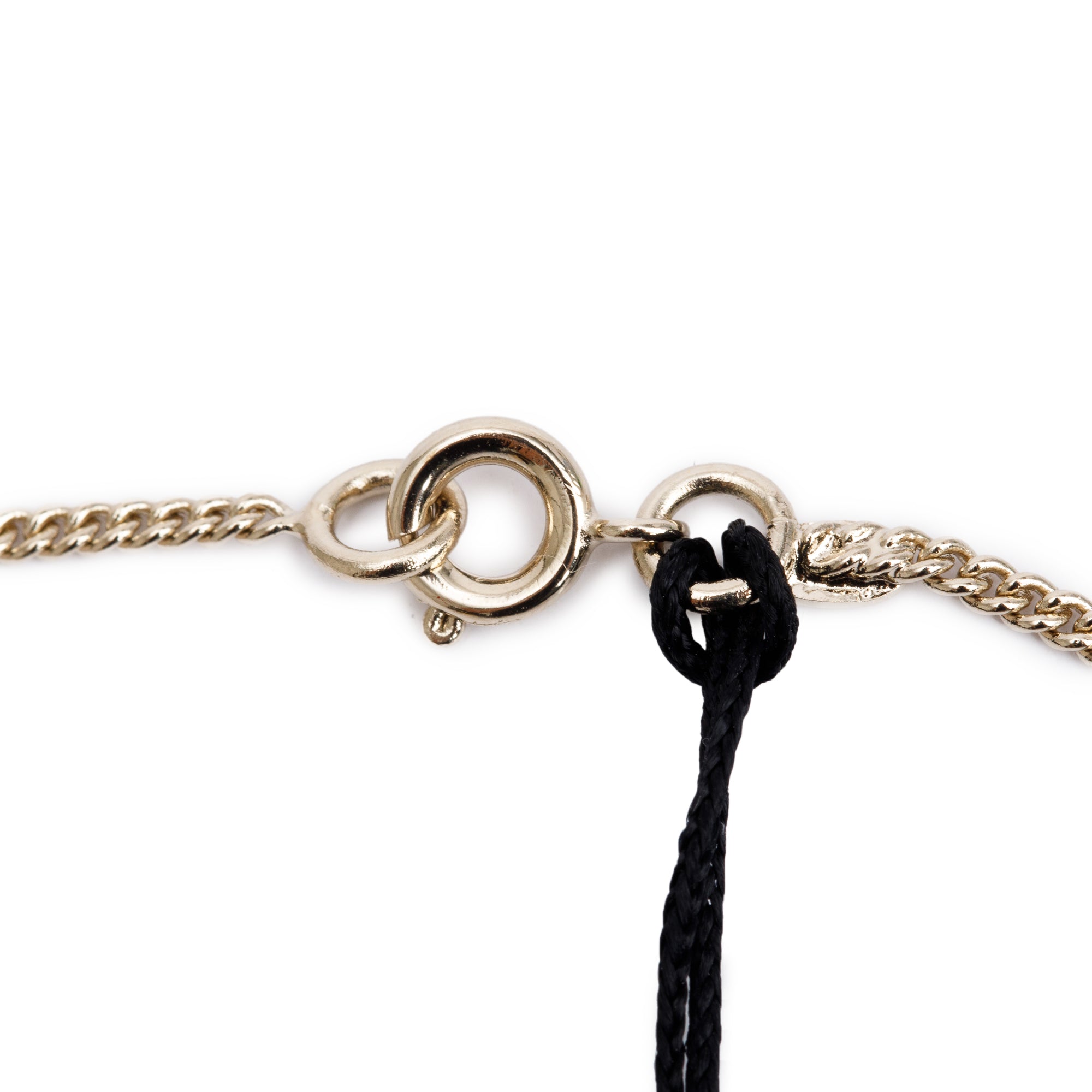Chanel Gold-Plated Metal Pink & Black Resin CC Cambon Bag Pendant Necklace