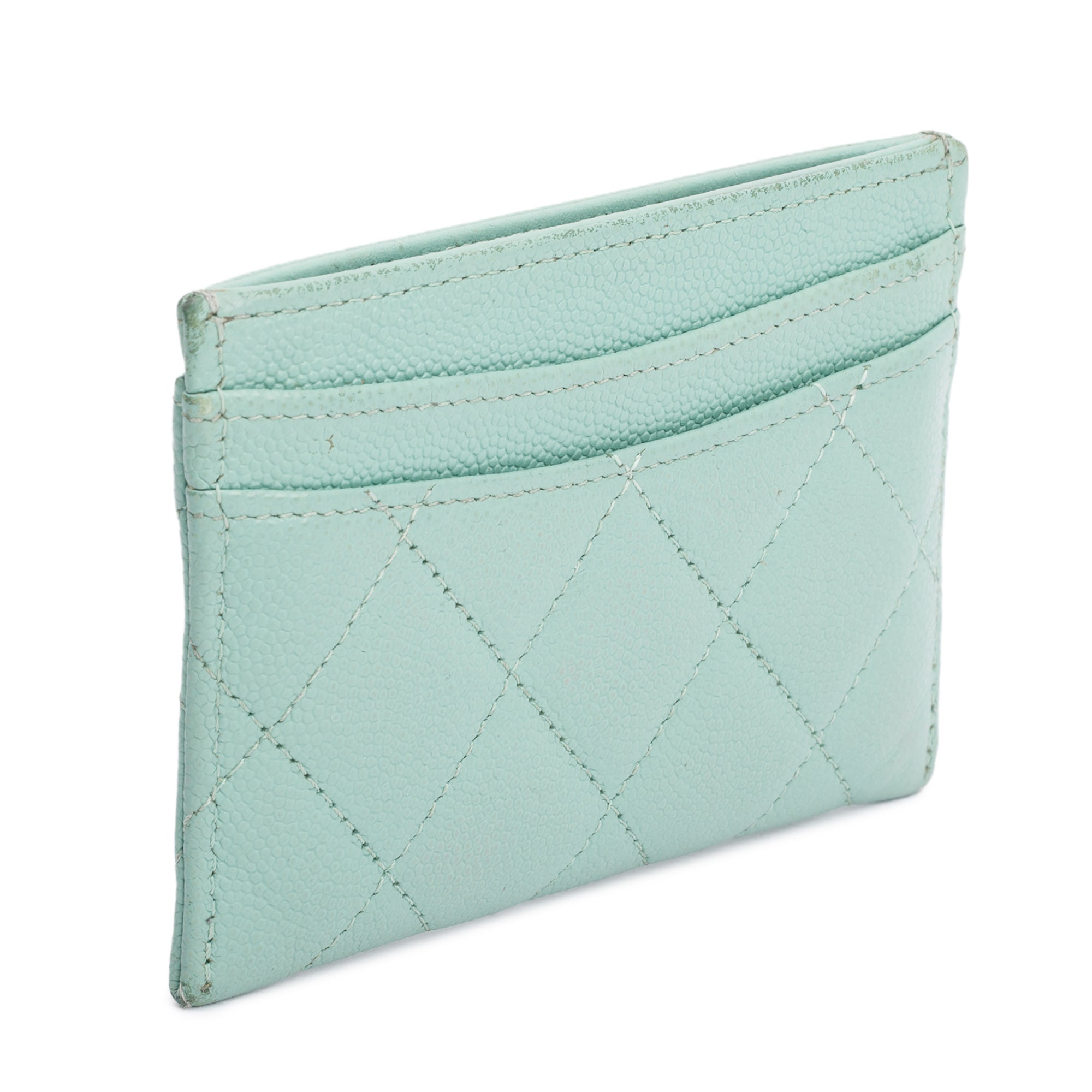 Chanel Green Caviar Leather Classic Card Holder