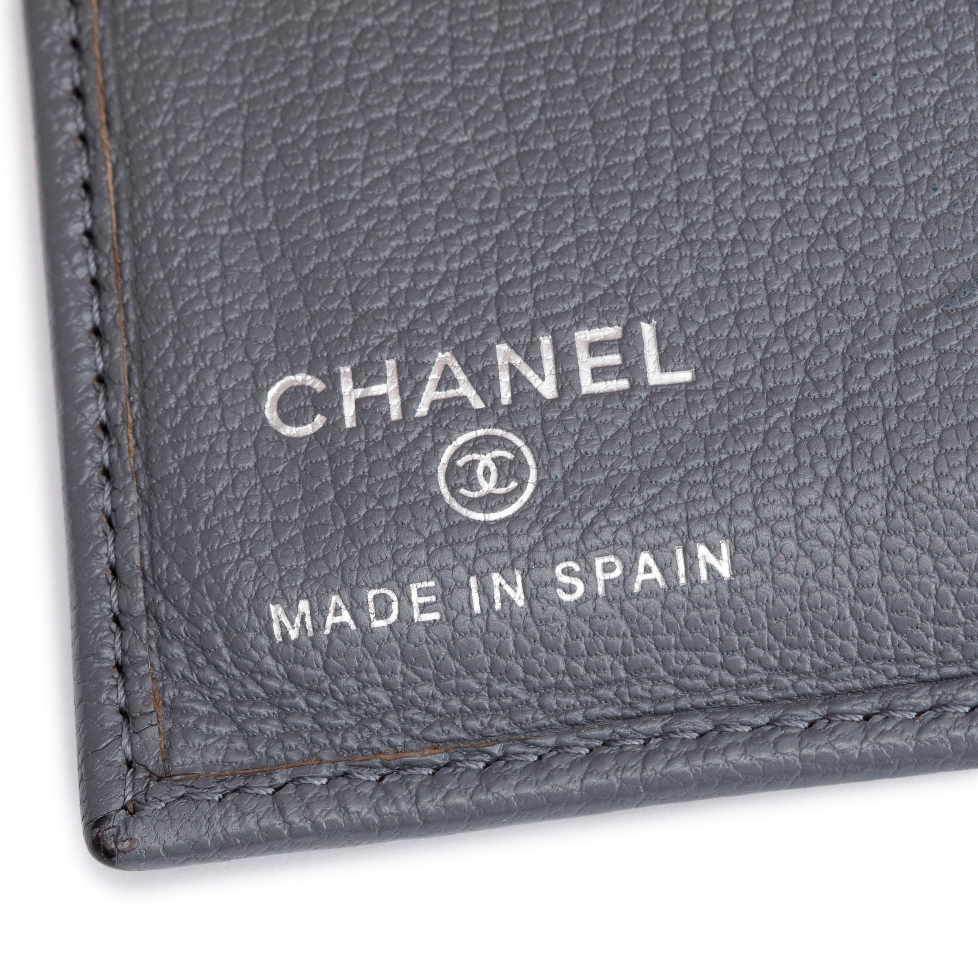 Chanel Grey Calfskin Leather CC Pocket Organizer