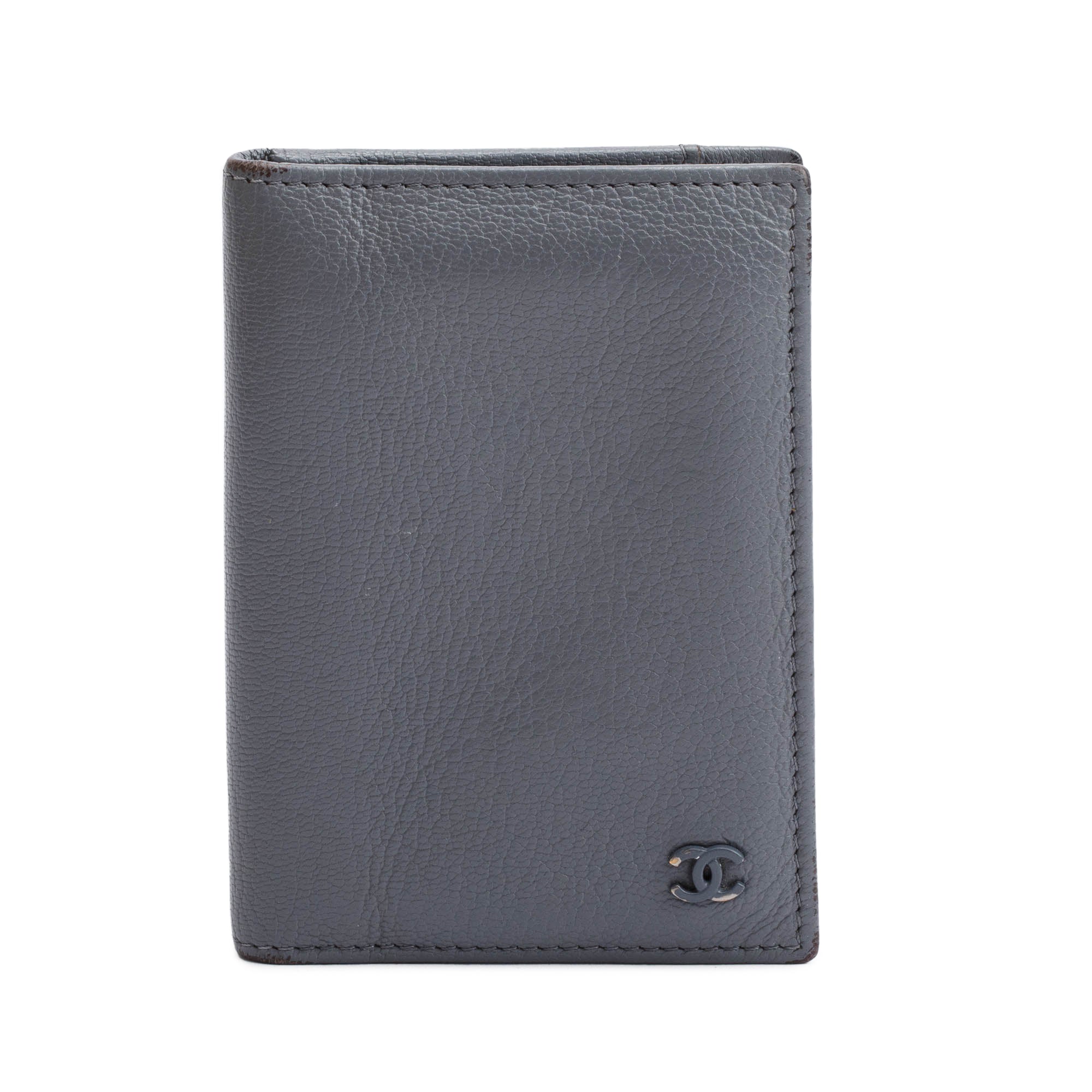 Chanel Grey Calfskin Leather CC Pocket Organizer