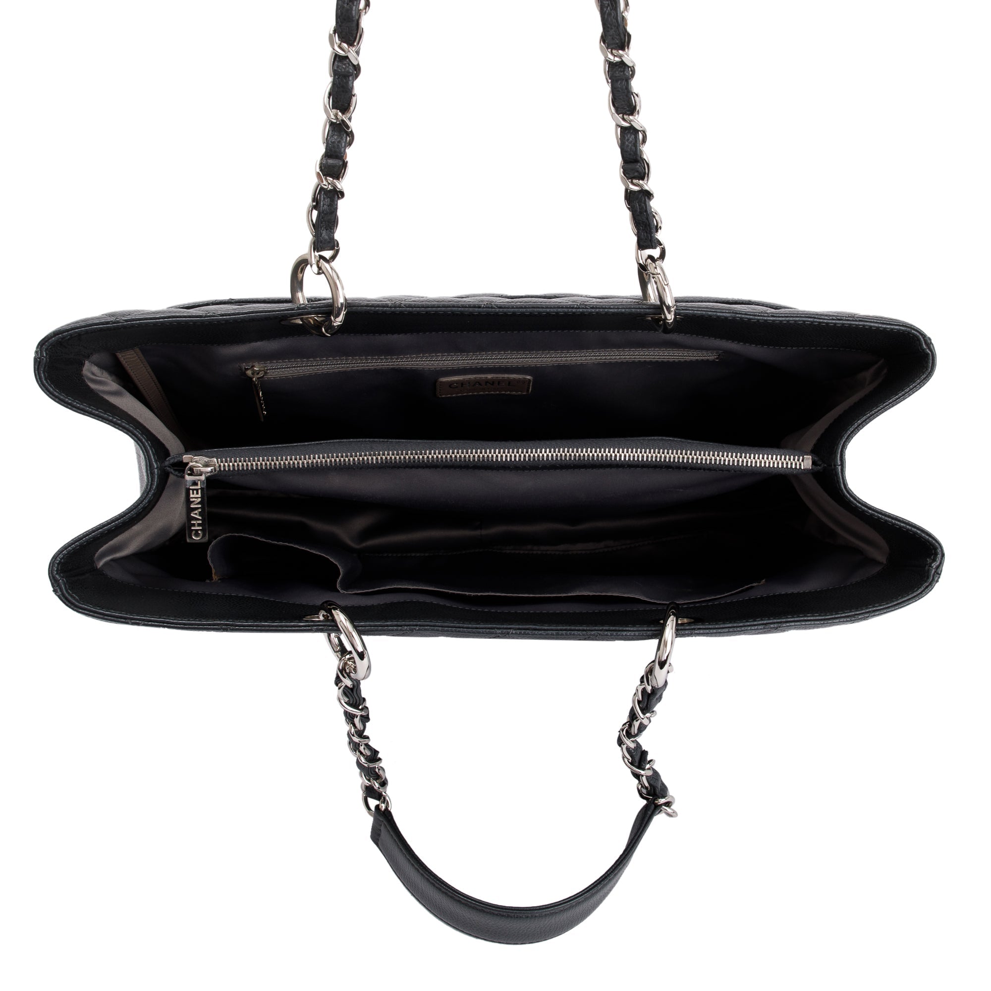 Chanel Grey Caviar Leather XL Grand Shopping Tote (GST) w/ Box, Receipt & Authenticity Card