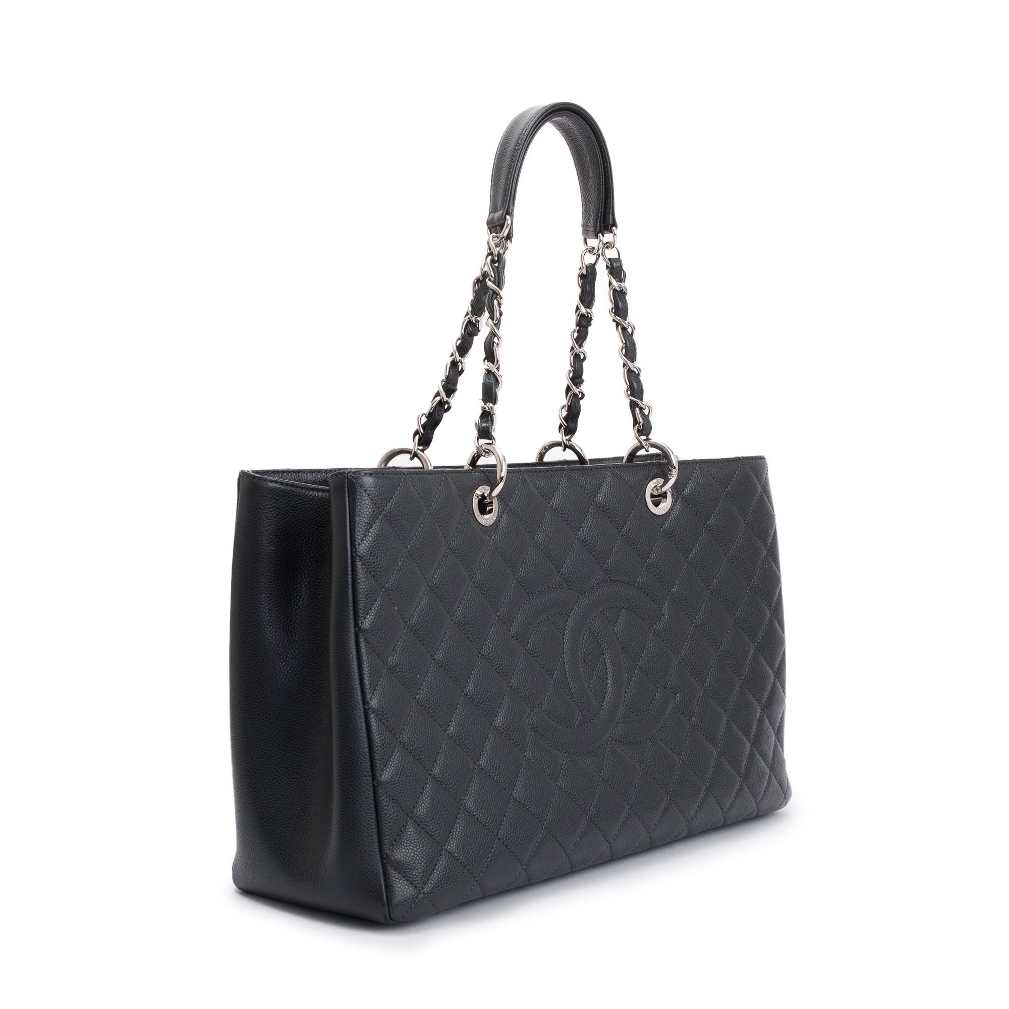 Chanel Grey Caviar Leather XL Grand Shopping Tote (GST) w/ Box, Receipt & Authenticity Card