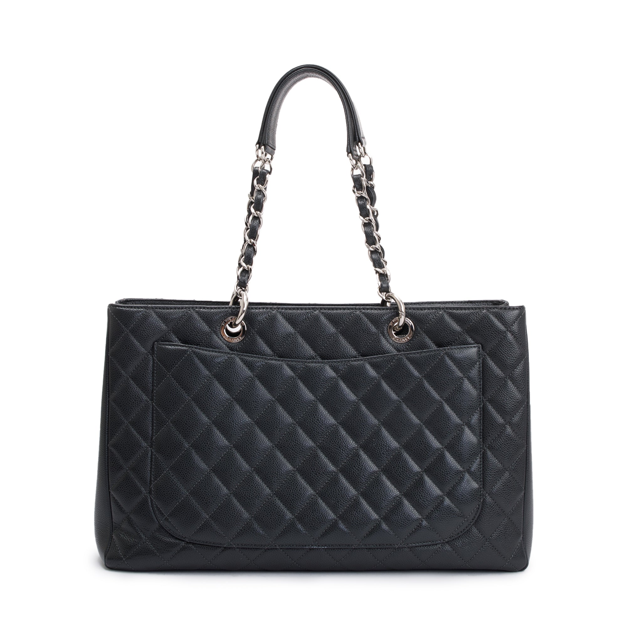 Chanel Grey Caviar Leather XL Grand Shopping Tote (GST) w/ Box, Receipt & Authenticity Card