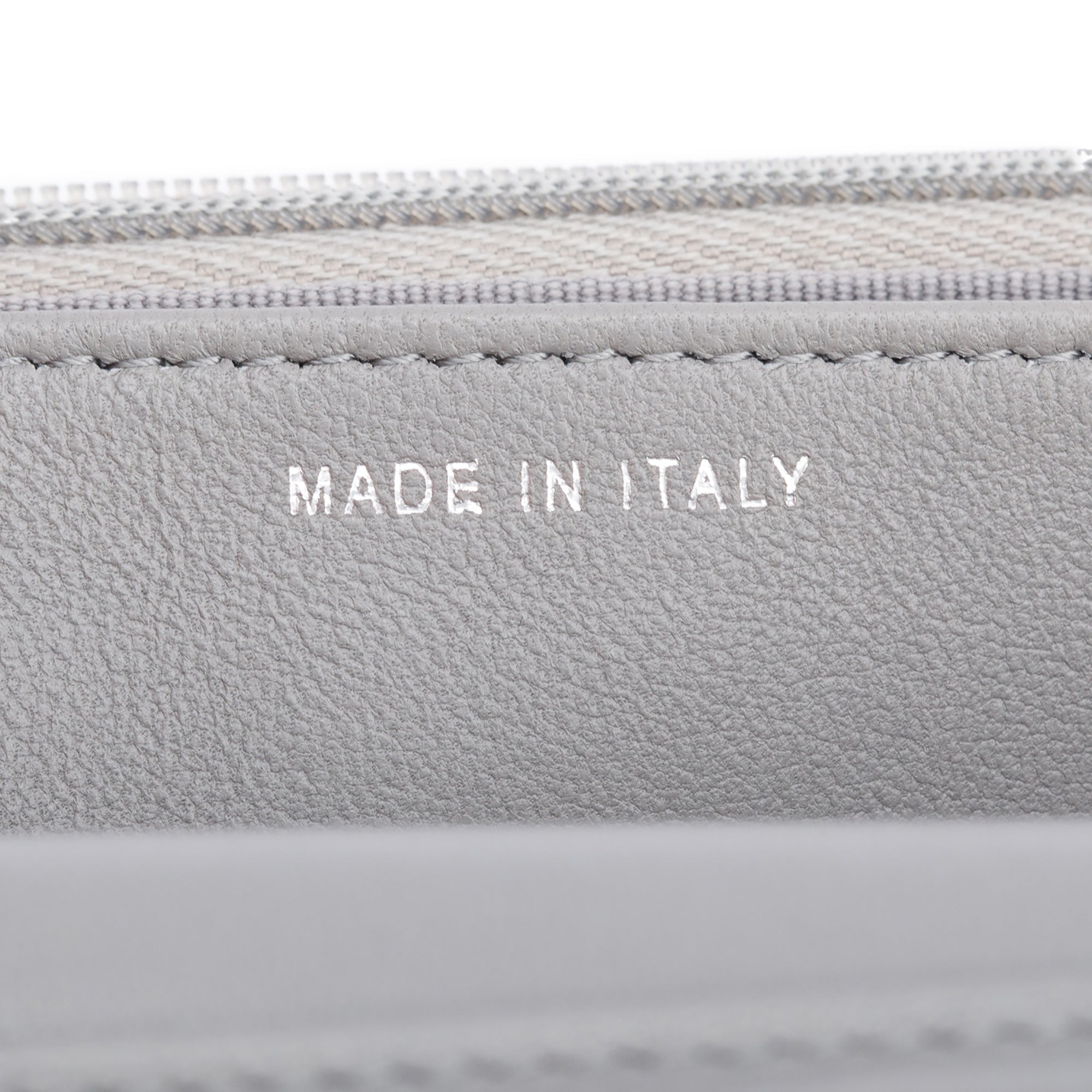 Chanel Grey Chevron Caviar Leather Classic Wallet on Chain w/ Box