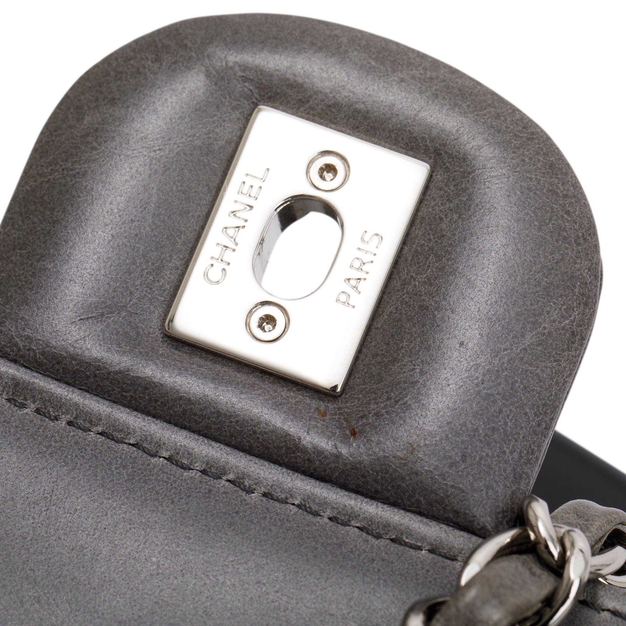 Chanel Grey Glazed Calfskin Leather Large CC Delivery Tote