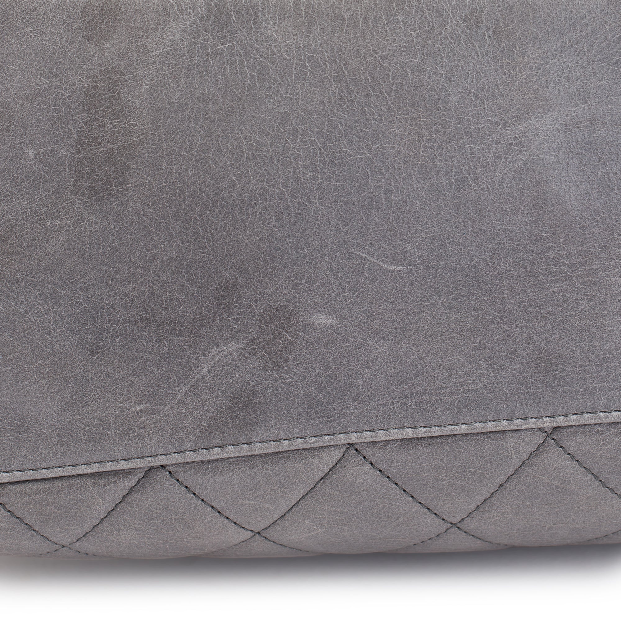 Chanel Grey Glazed Calfskin Leather Large CC Delivery Tote