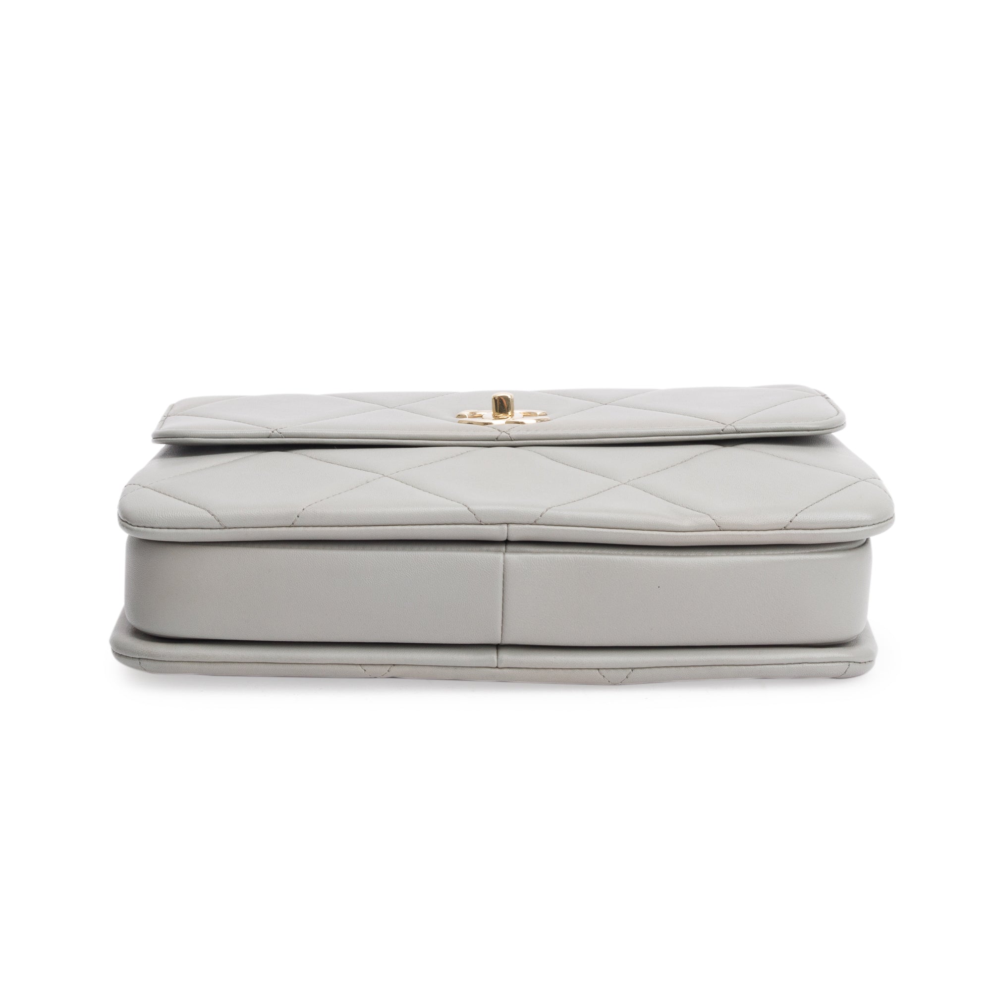 Chanel Grey Quilted Lambskin Trendy CC Medium Top Handle Flap Bag w/ Authenticity Card