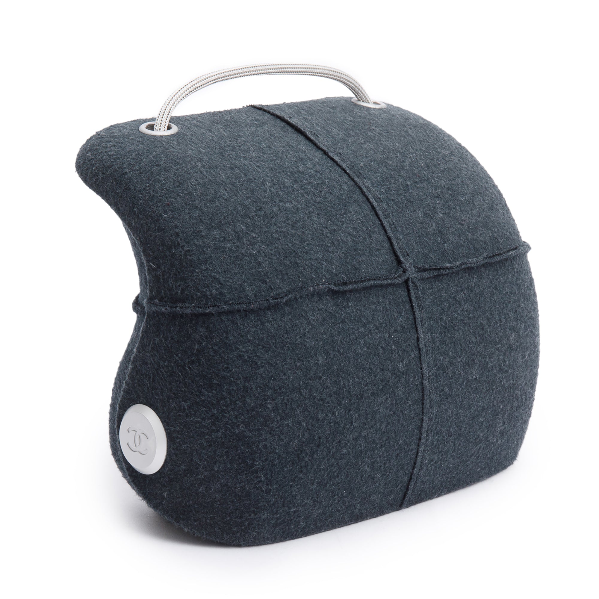 Chanel Grey Wool Identification Millenium Crossbody Bag w/ Box & Authenticity Card