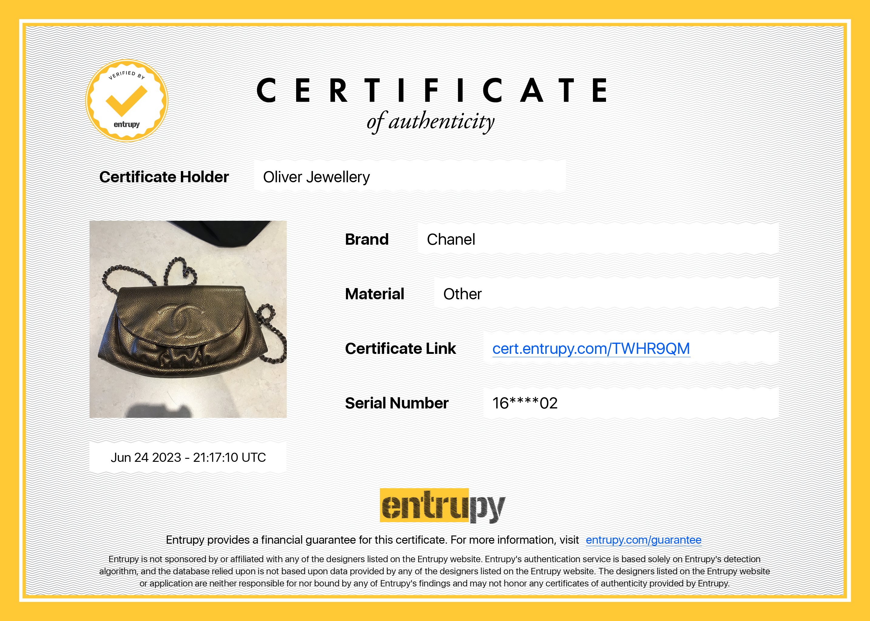 Chanel Half Moon Wallet On Chain w/ Authenticity Card