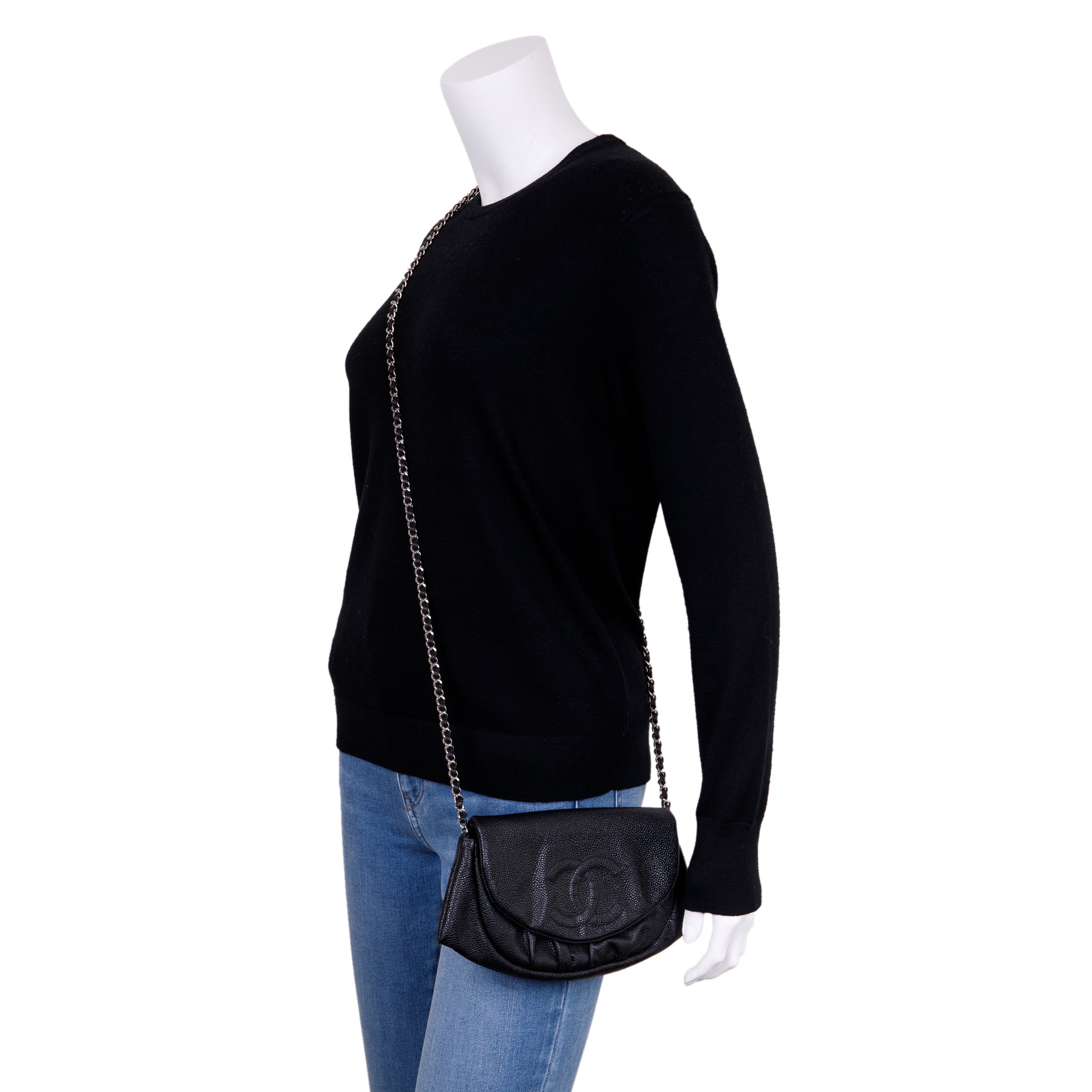 Chanel Half Moon Wallet On Chain w/ Authenticity Card