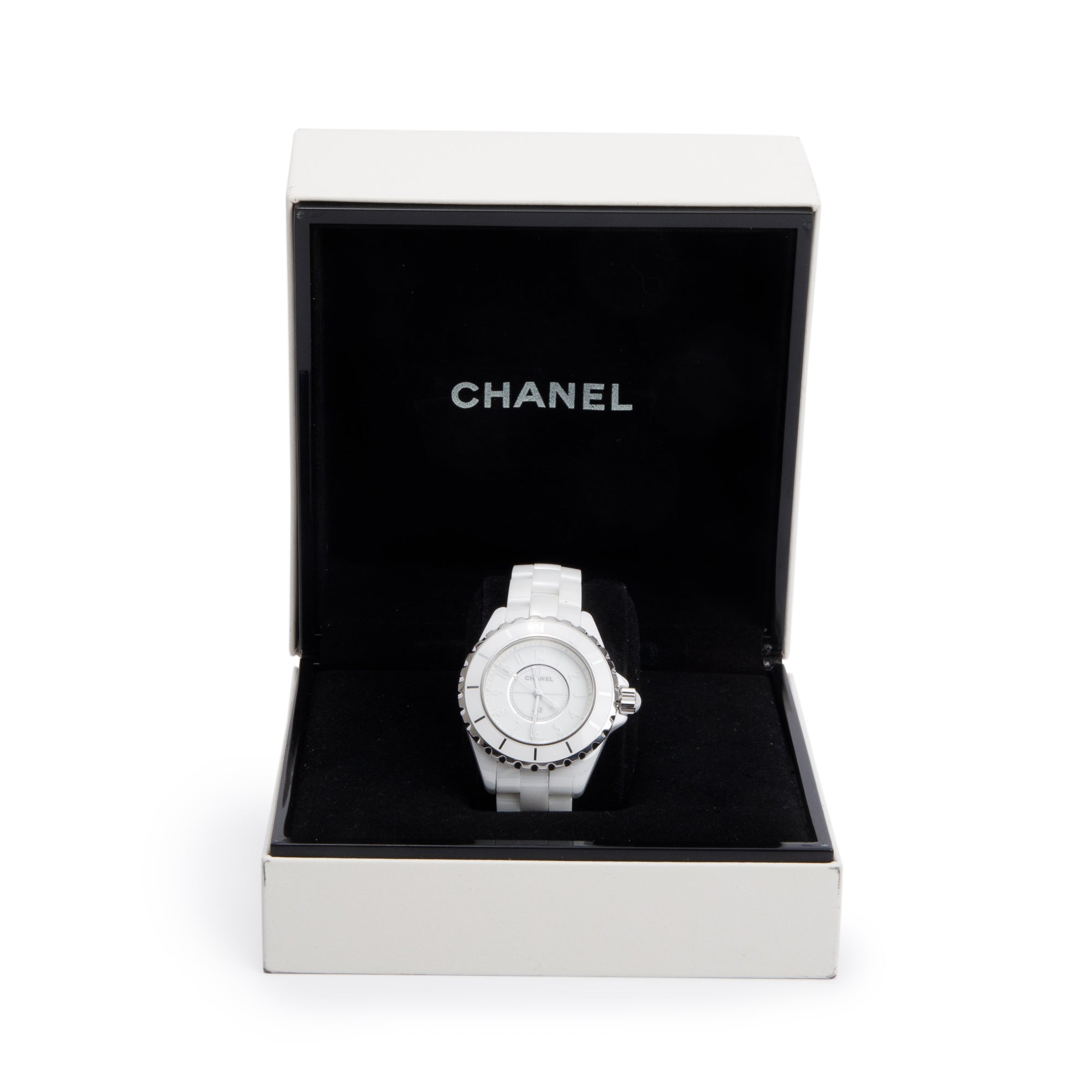 Chanel Limited Edition White Ceramic 33 MM J12 Phantom Watch w/ Box