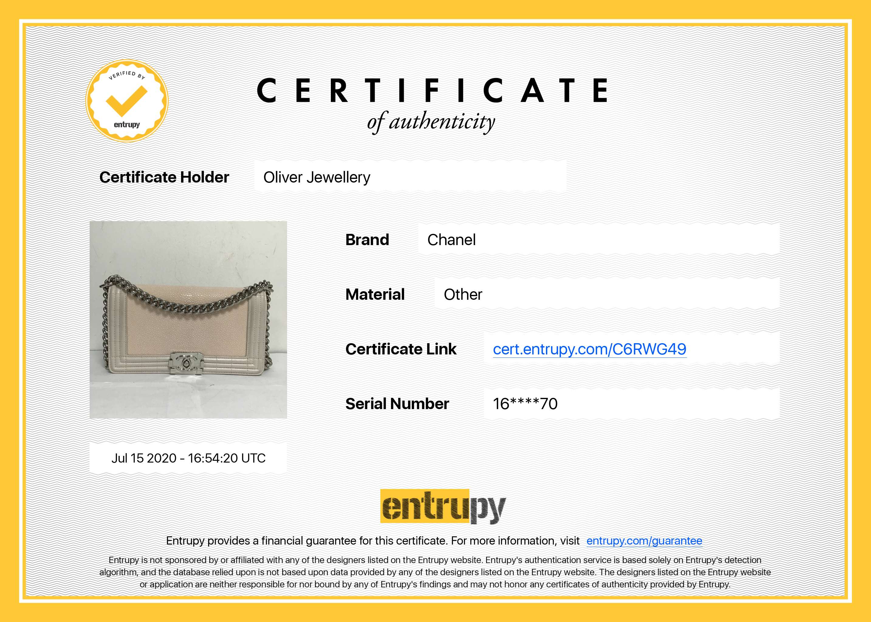 Chanel Medium Galuchat Boy Bag w/ Box