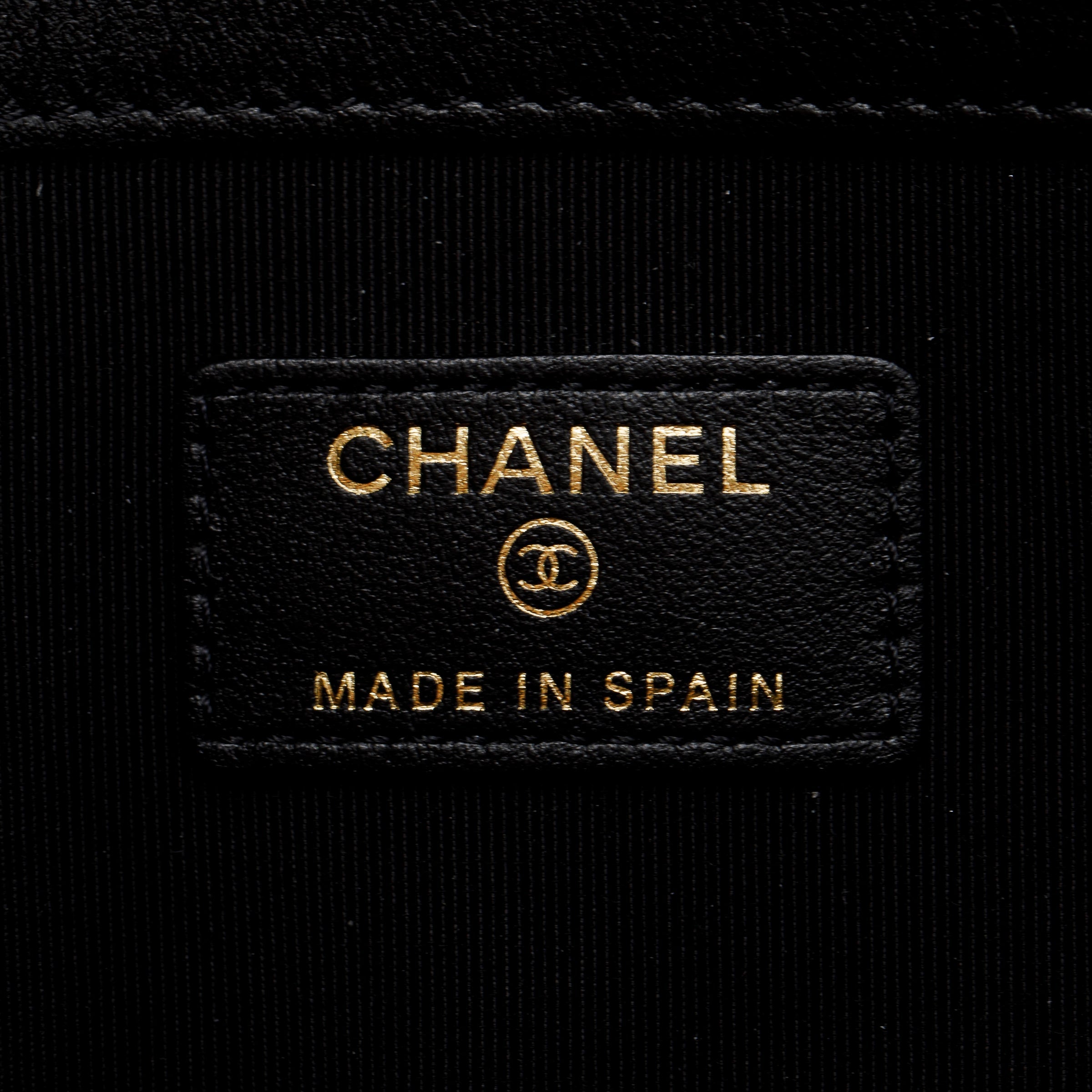 Chanel Medium Quilted Caviar Leather Boy O-Case Clutch w/ Box & Authenticity Card