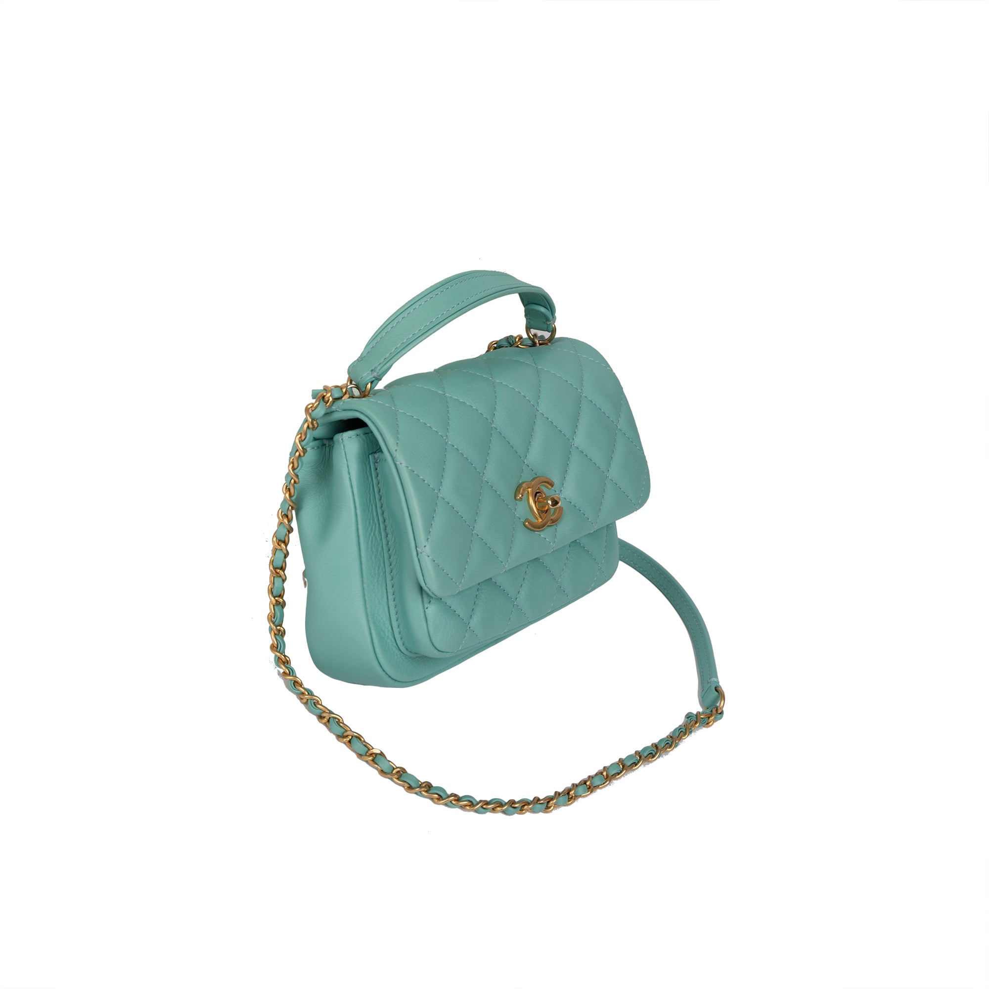 Chanel Mini Top Handle Flap Bag w/Authenticity Card