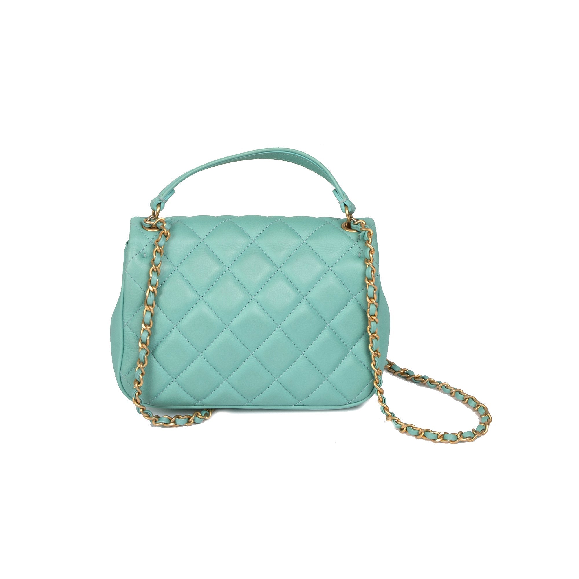 Chanel Mini Top Handle Flap Bag w/Authenticity Card