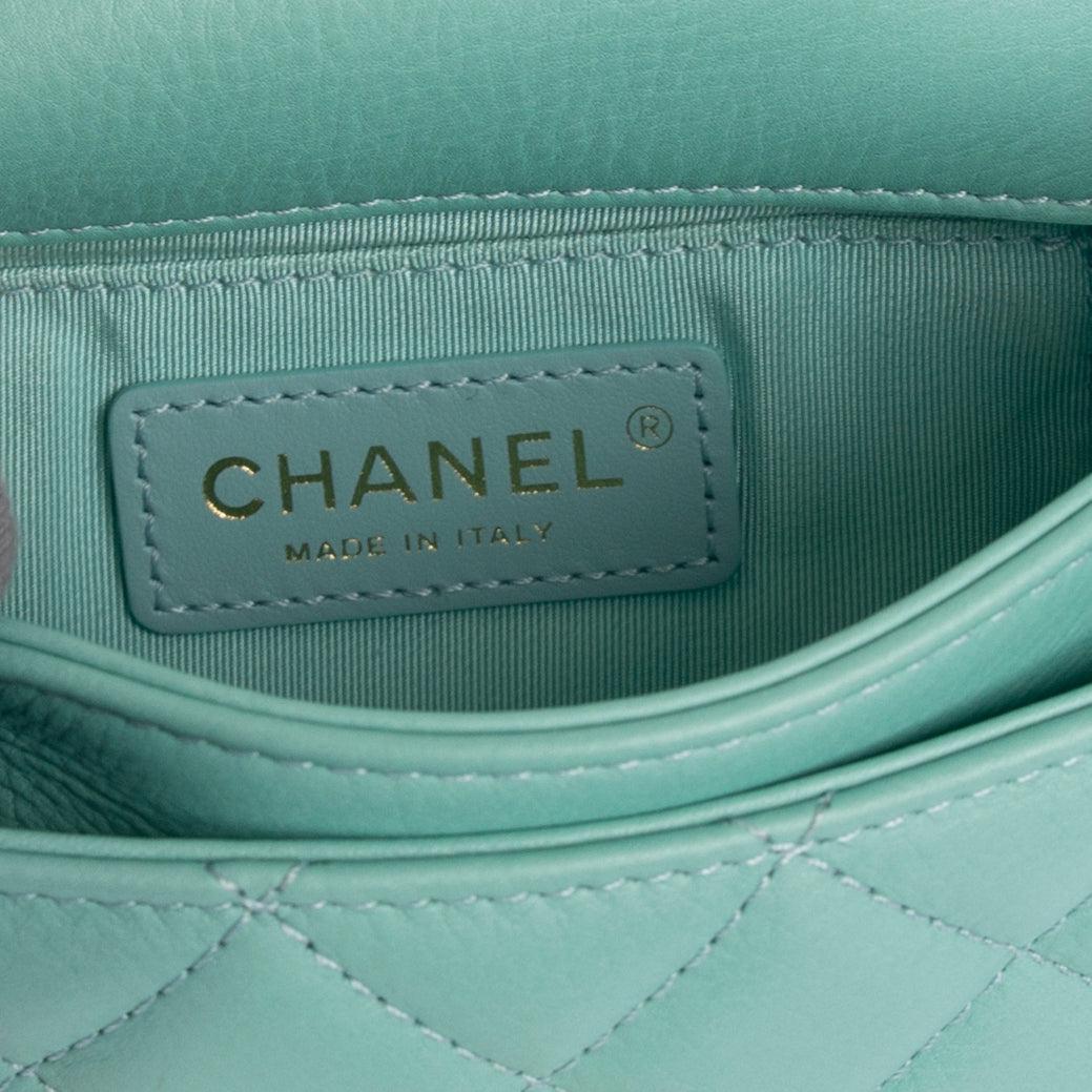 Chanel Mini Top Handle Flap Bag w/Authenticity Card