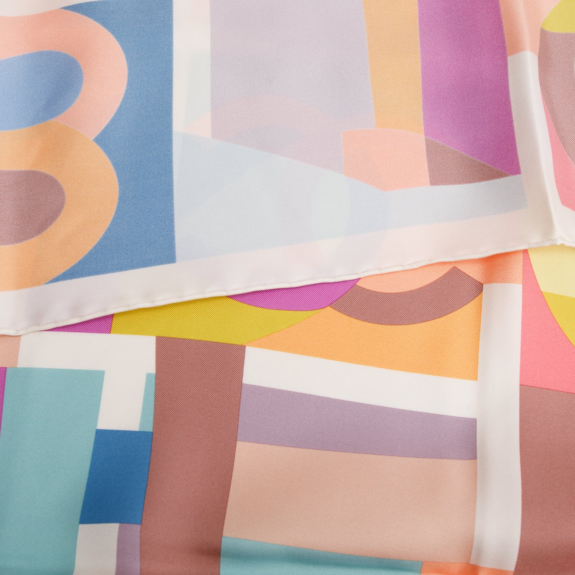 Chanel Multicolor Logo Print Silk Square Scarf w/ Box