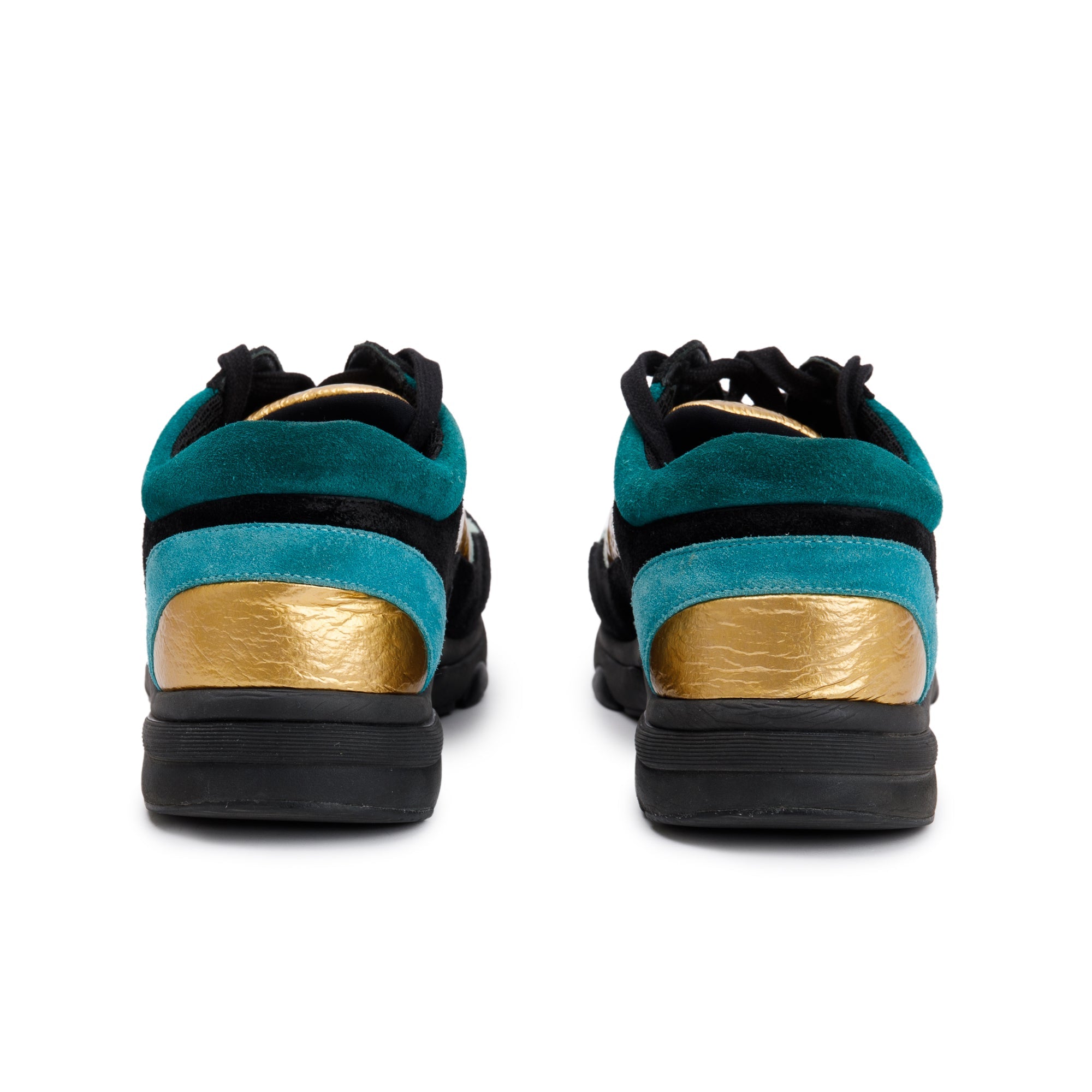 Chanel Multicolor Suede, Calfskin & Fabric CC Logo Low-Top Sneakers, Size 37 w/ Box & Receipt