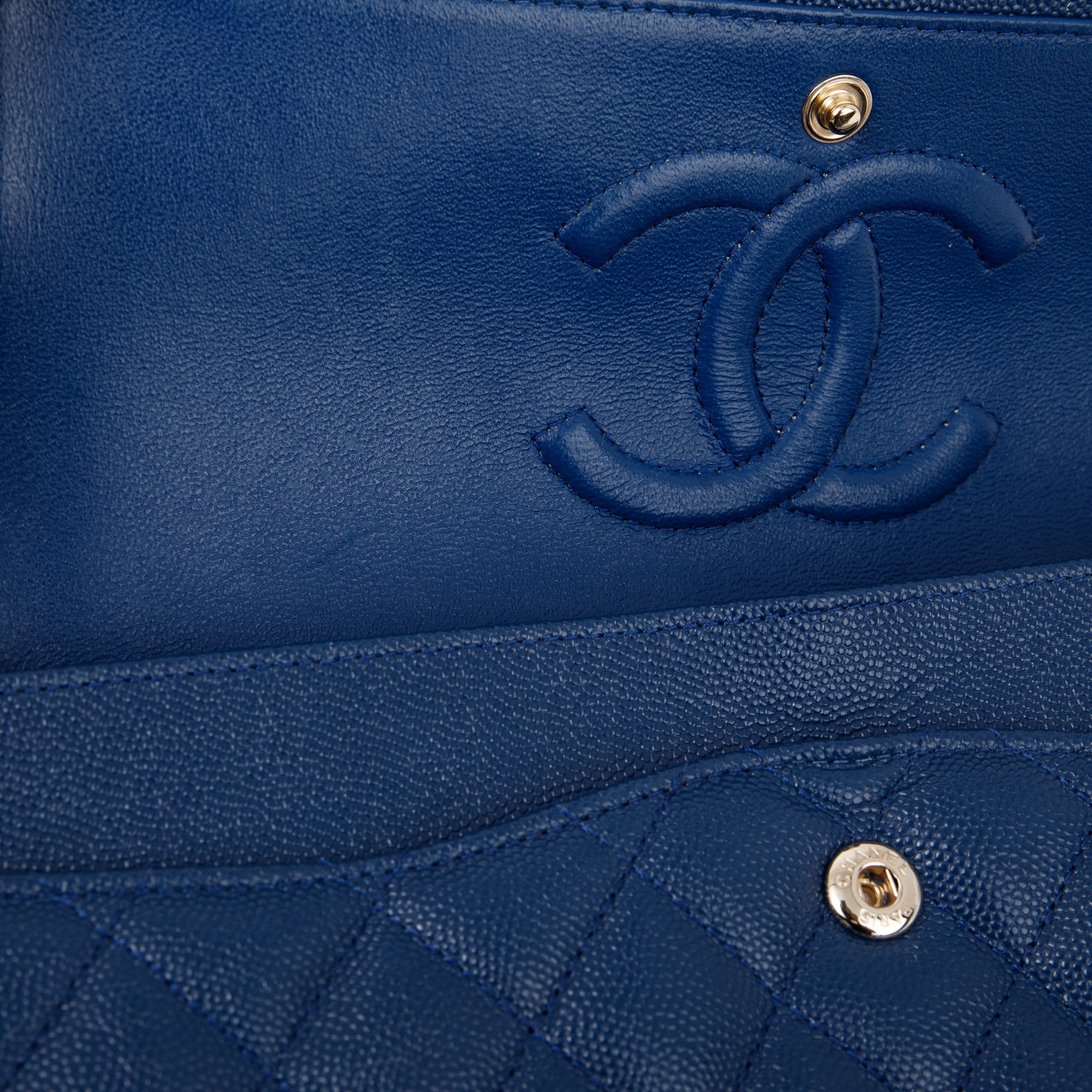 Chanel Navy Blue Jumbo Caviar Classic Double Flap Bag SHW