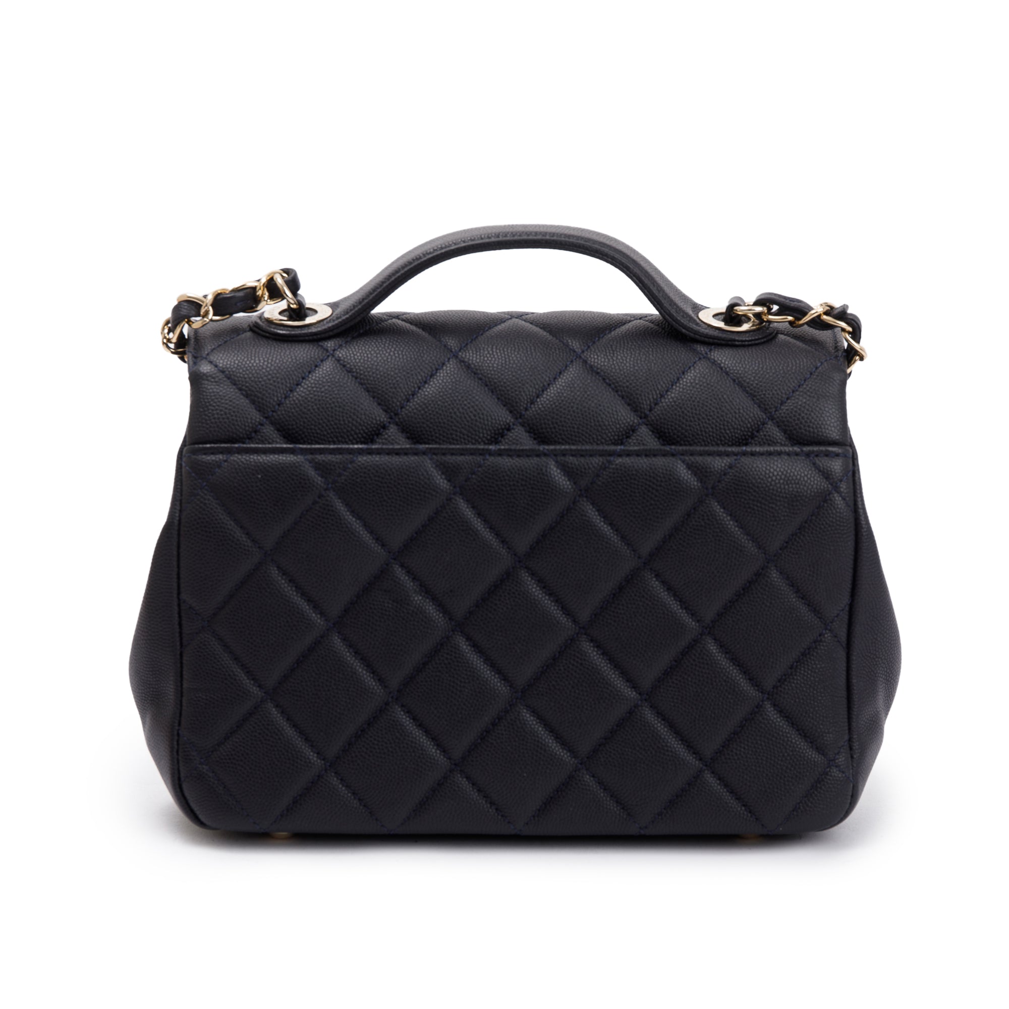 Chanel Navy Caviar Leather Medium Business Affinity Flap Bag w/ Box, Receipt & Authenticity Card