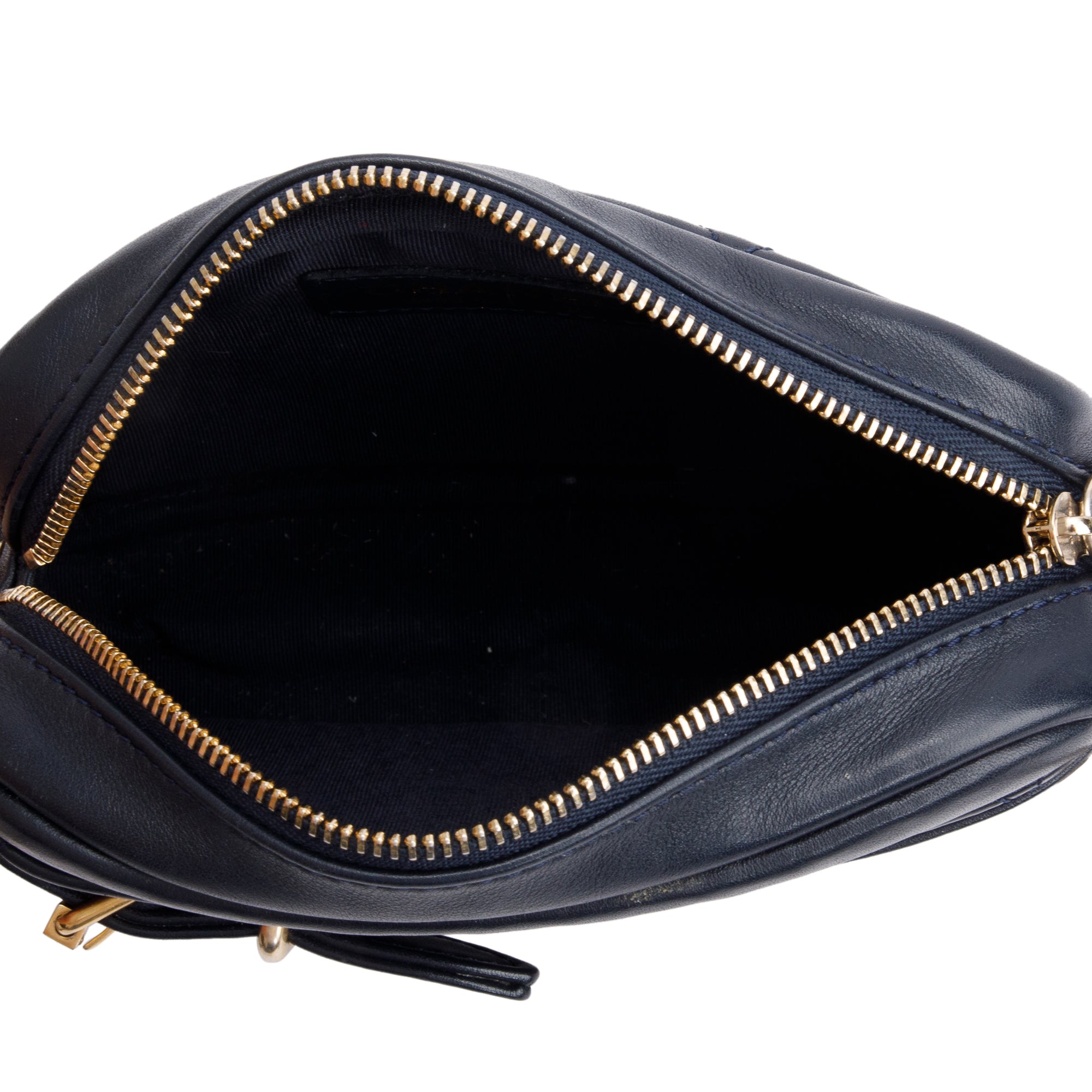 Chanel Navy Lambskin Leather Small Buckle Camera Case