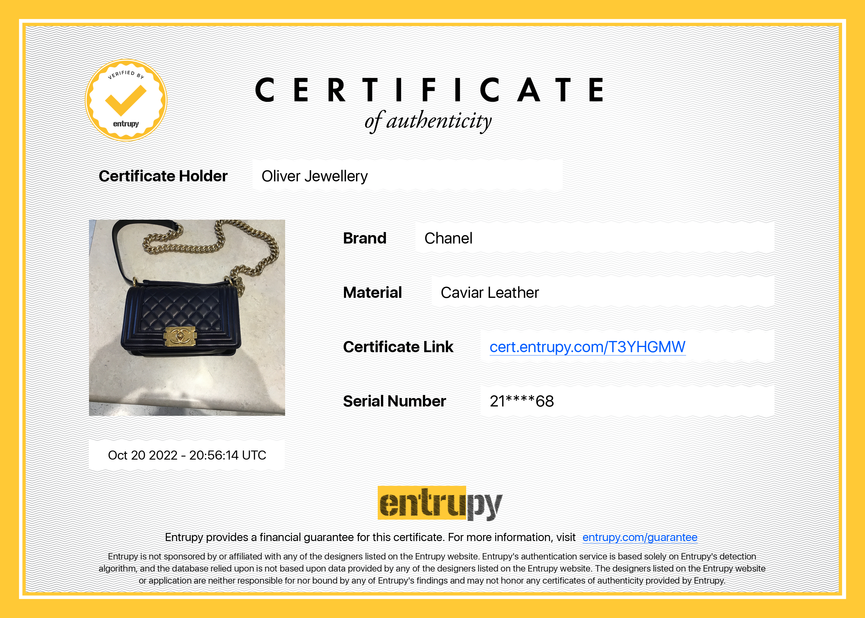 Chanel Navy Lambskin Small Boy Bag w/ Authenticity Card