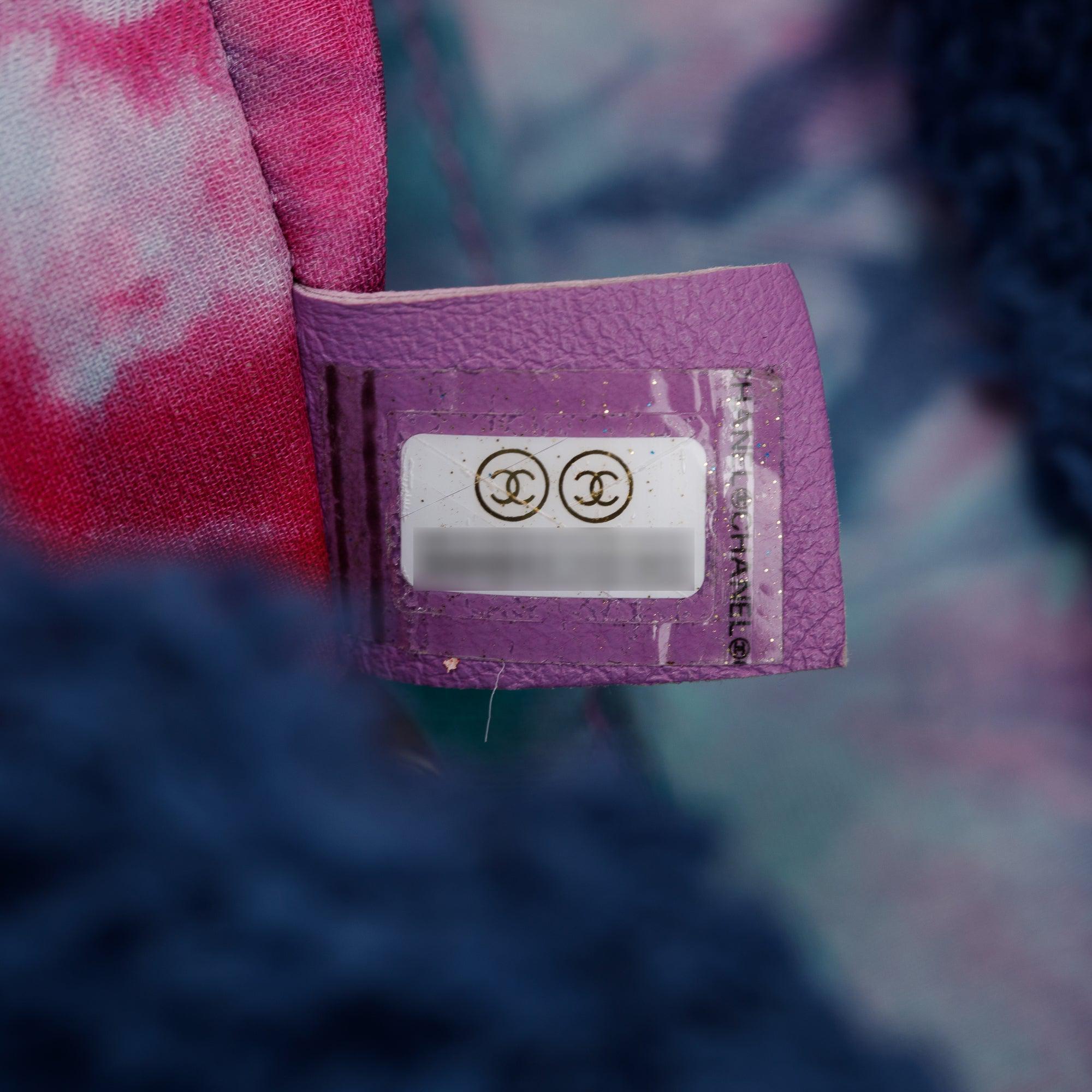 Chanel Navy Quilted Terry Cloth Small Square Flap Bag w/ Authenticity Card